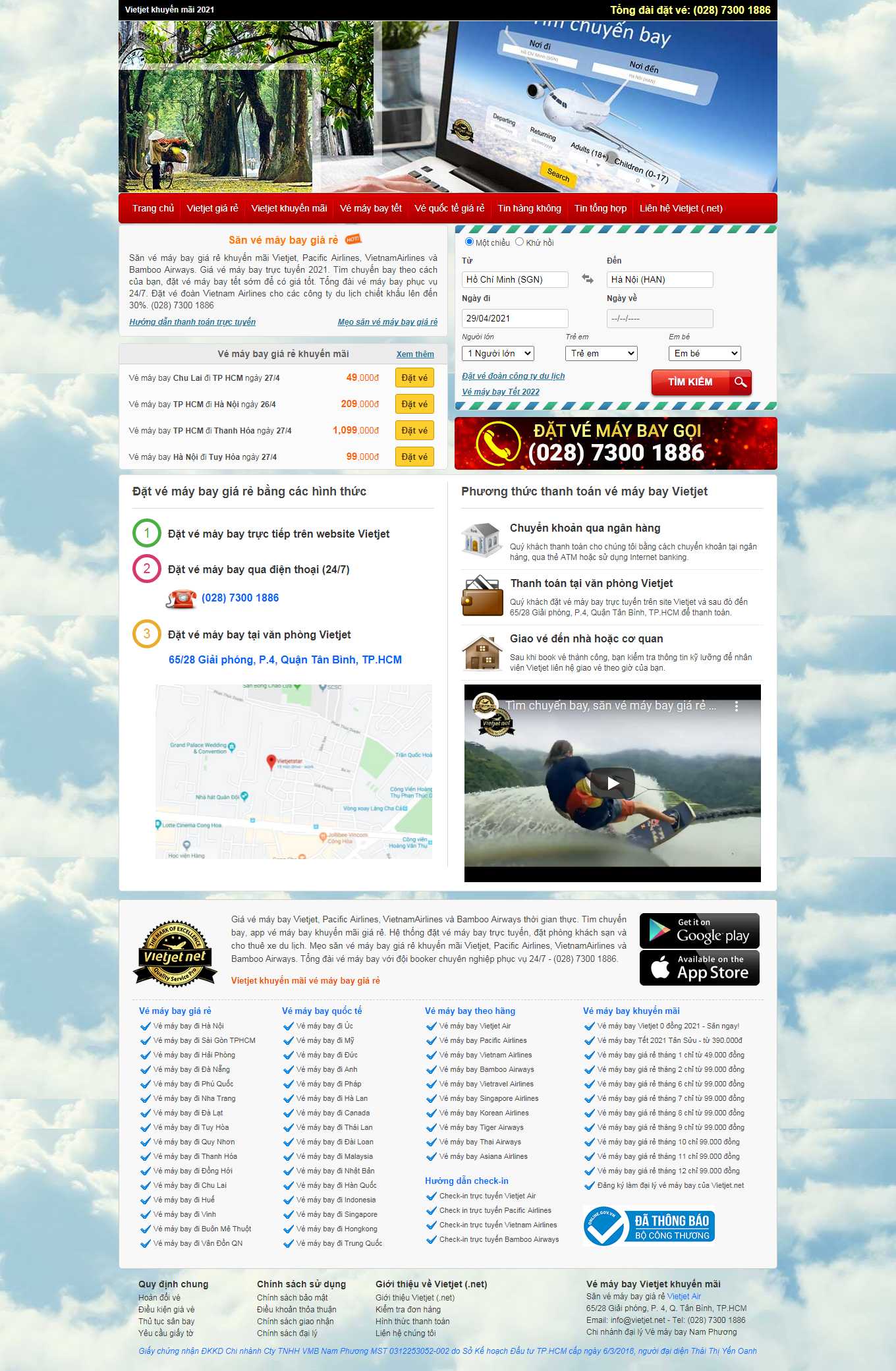 Thiết kế Web bán vé máy bay vietjet.net
