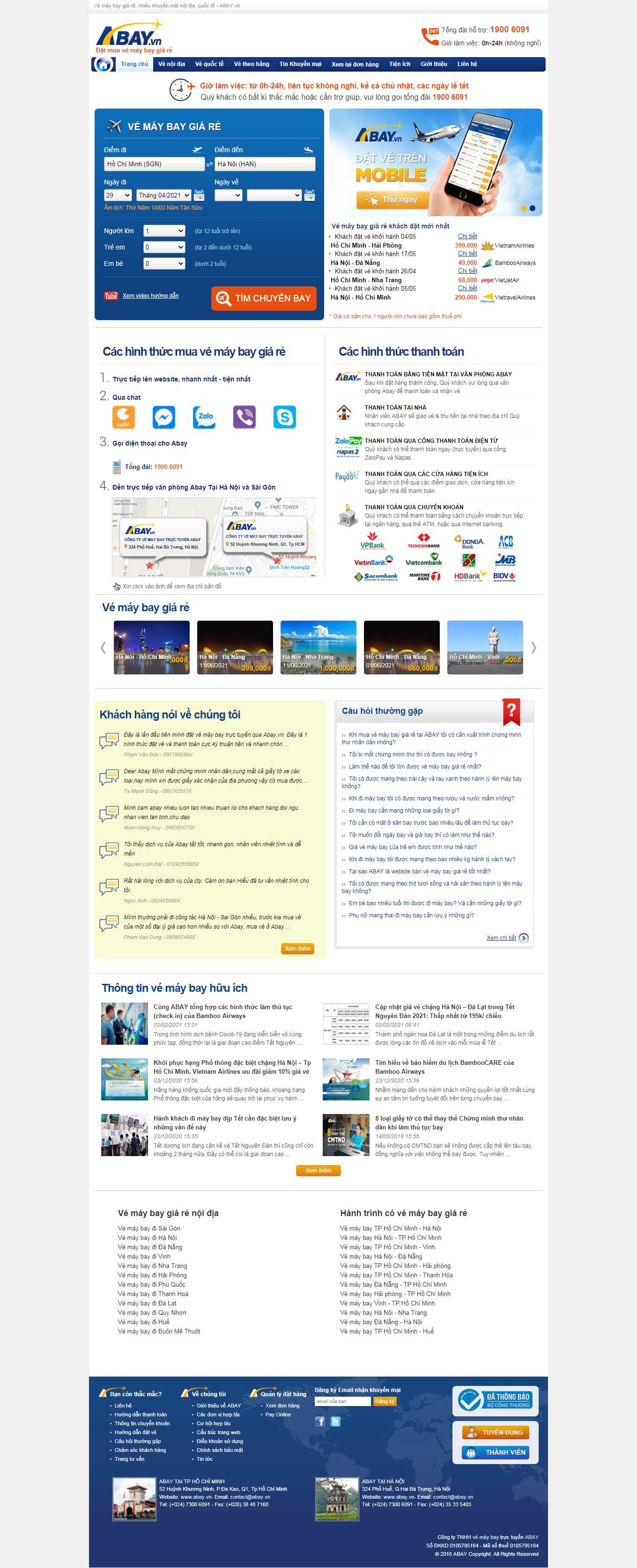 Thiết kế Web bán vé máy bay abay.vn