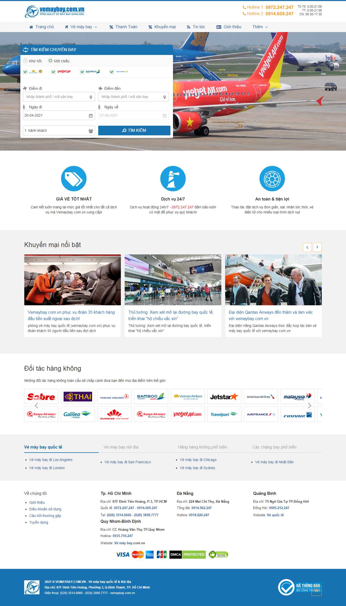 Thiết kế Web bán vé máy bay vemaybay.com.vn