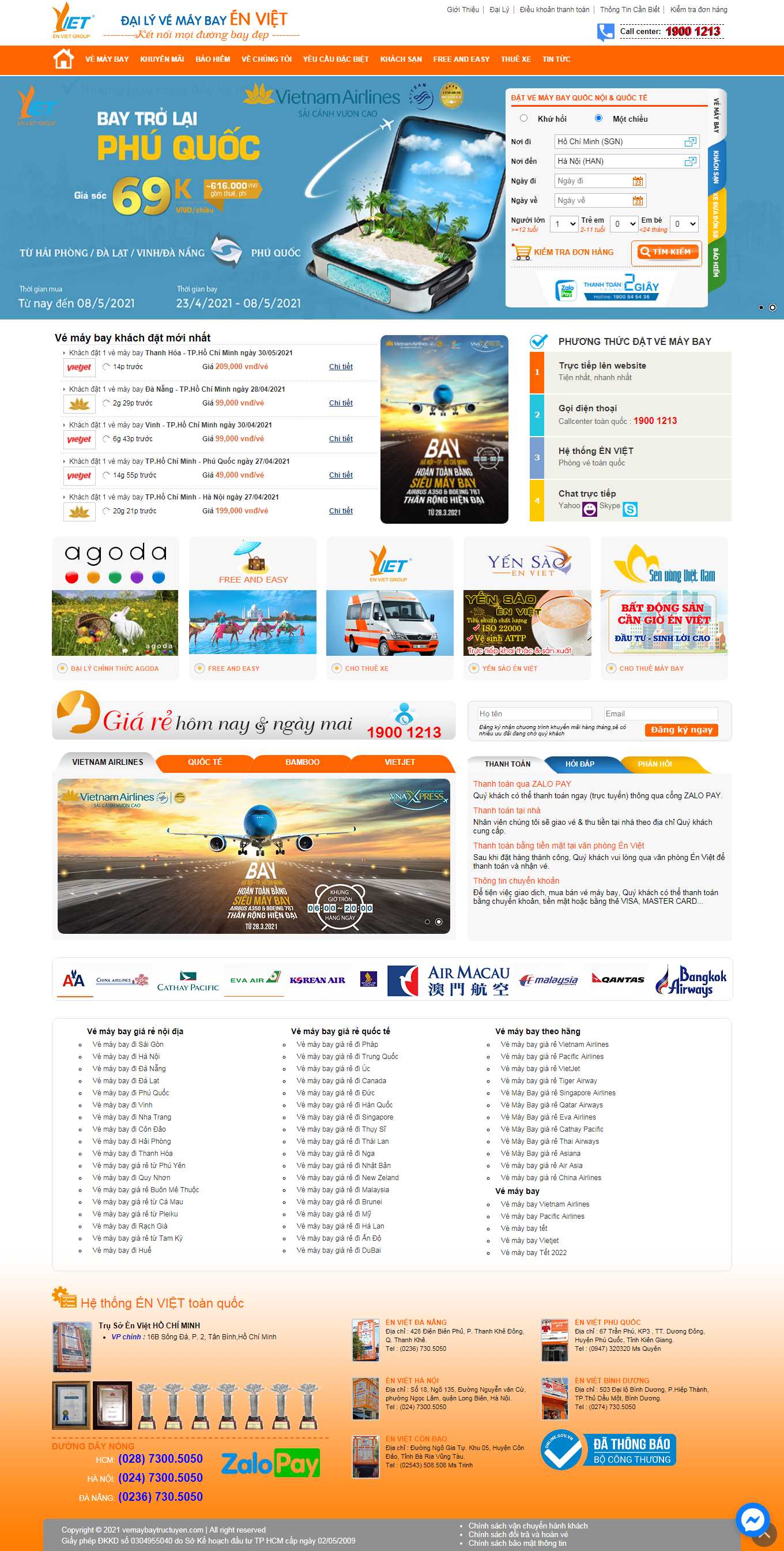 Thiết kế Web bán vé máy bay vemaybaytructuyen.com