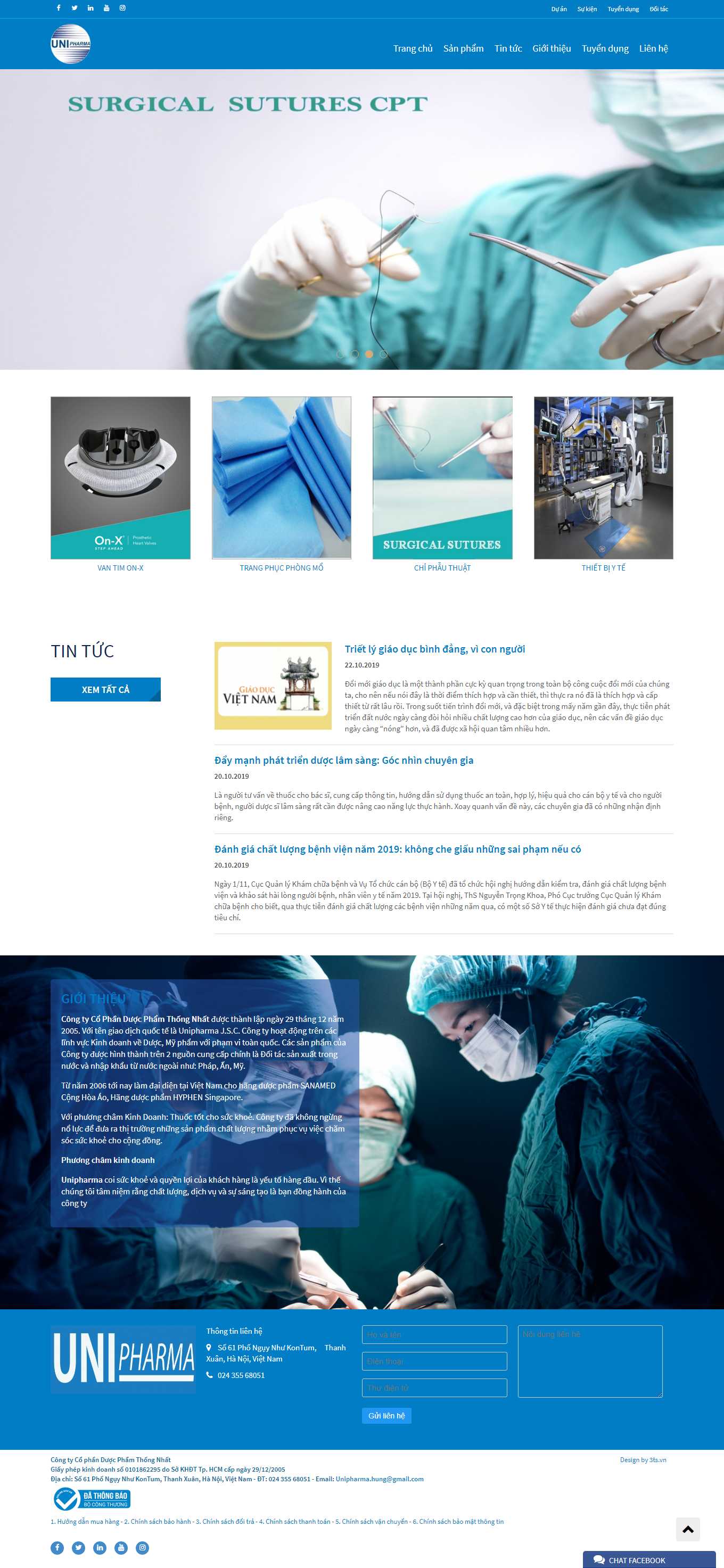 Thiết kế Web dược phẩm unipharma.com.vn