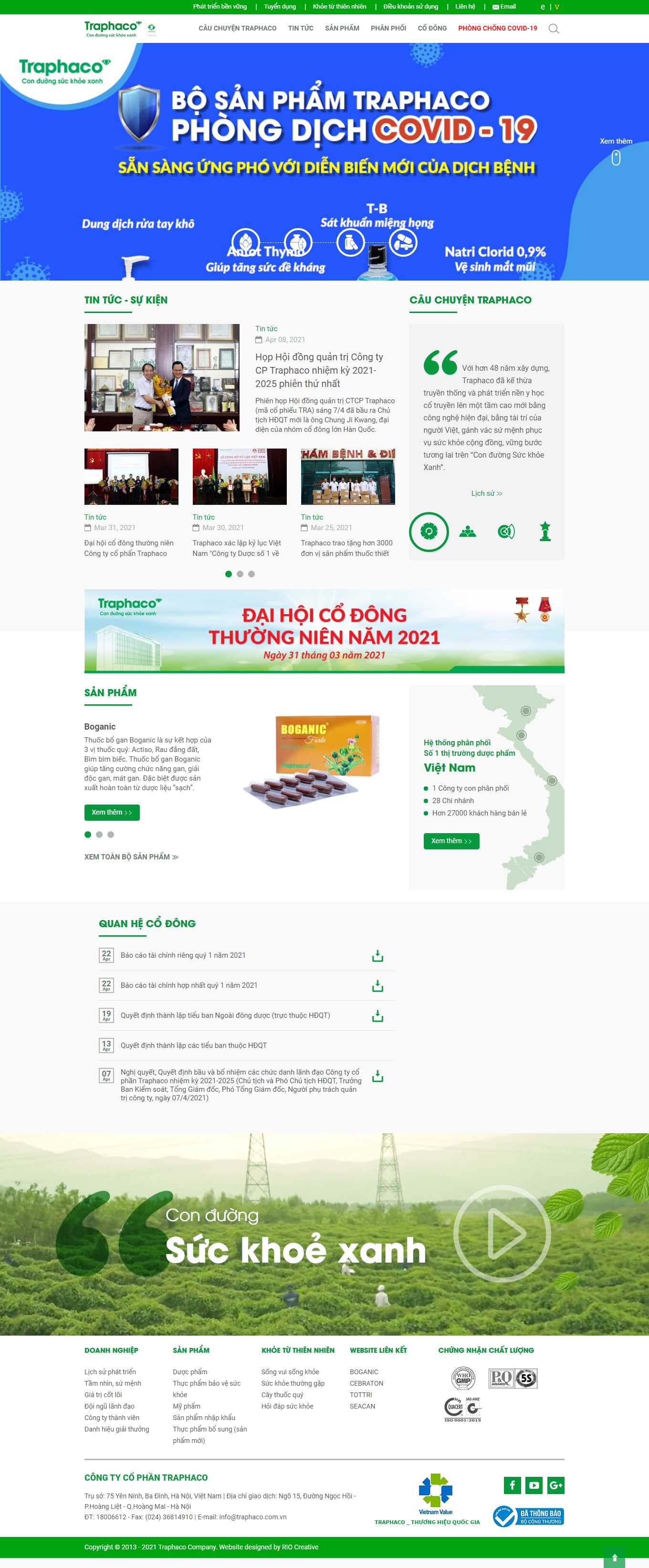 Thiết kế Web dược phẩm traphaco.com.vn