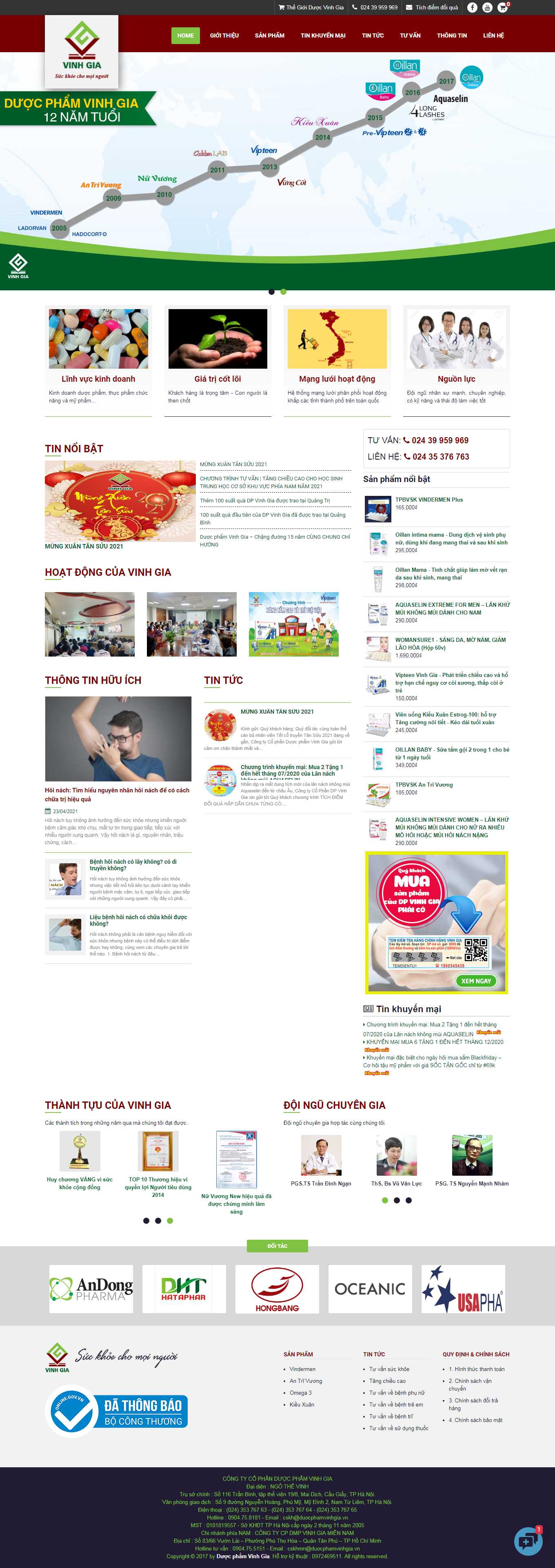 Thiết kế Web dược phẩm duocphamvinhgia.vn
