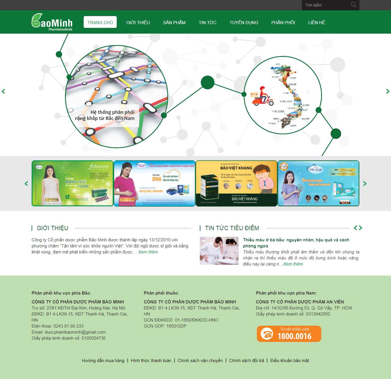 Thiết kế Web dược phẩm duocbaominh.vn