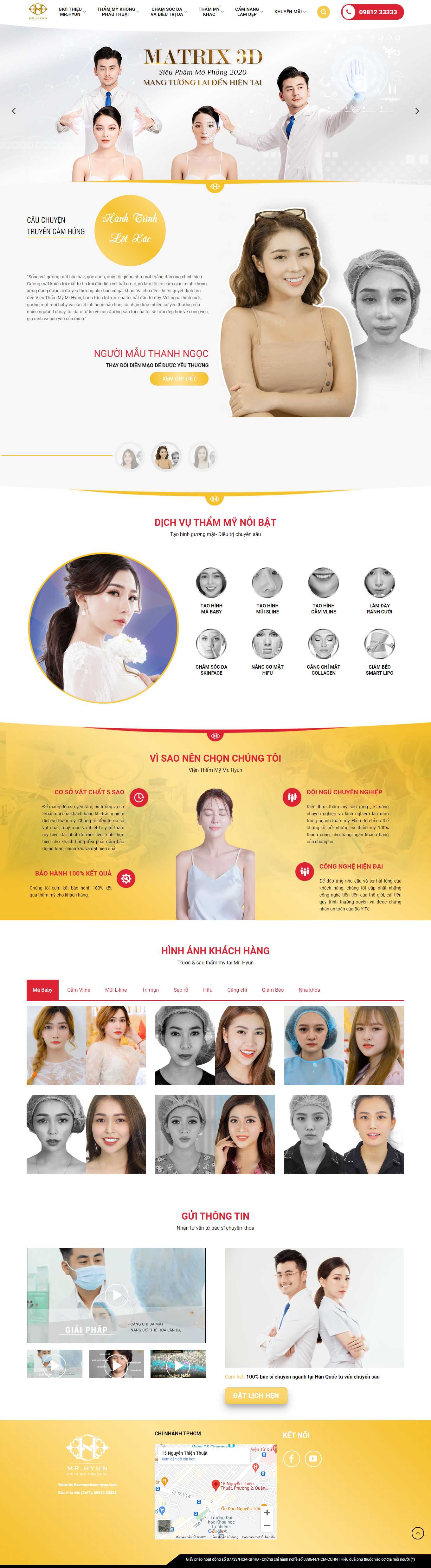 Thiết kế Web thẩm mỹ viện thammyvienmrhyun.com