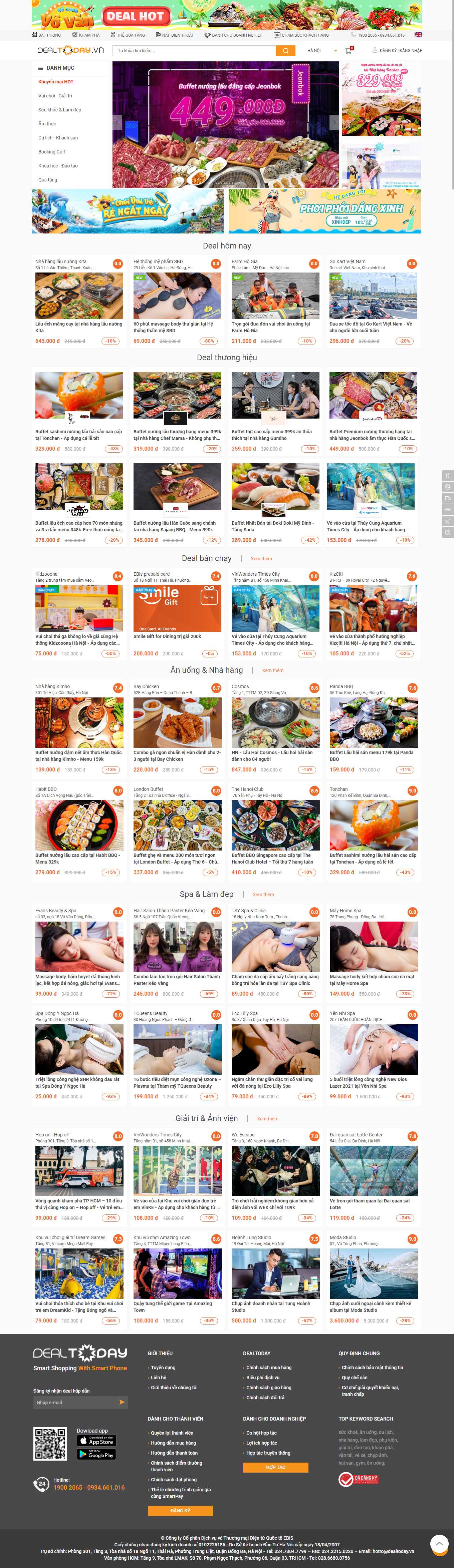 Thiết kế Web thẩm mỹ viện dealtoday.vn