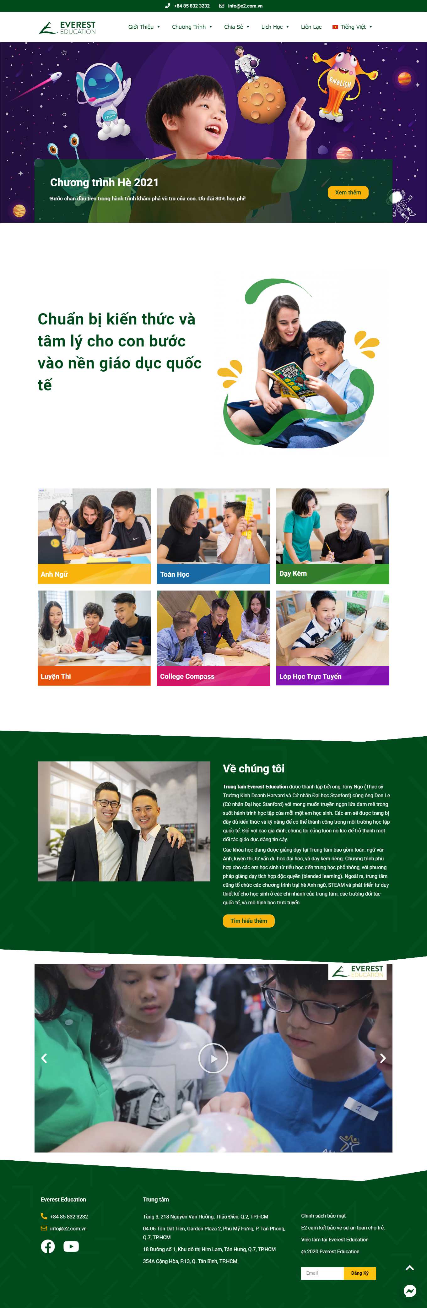 Thiết kế Web tư vấn du học e2.com.vn