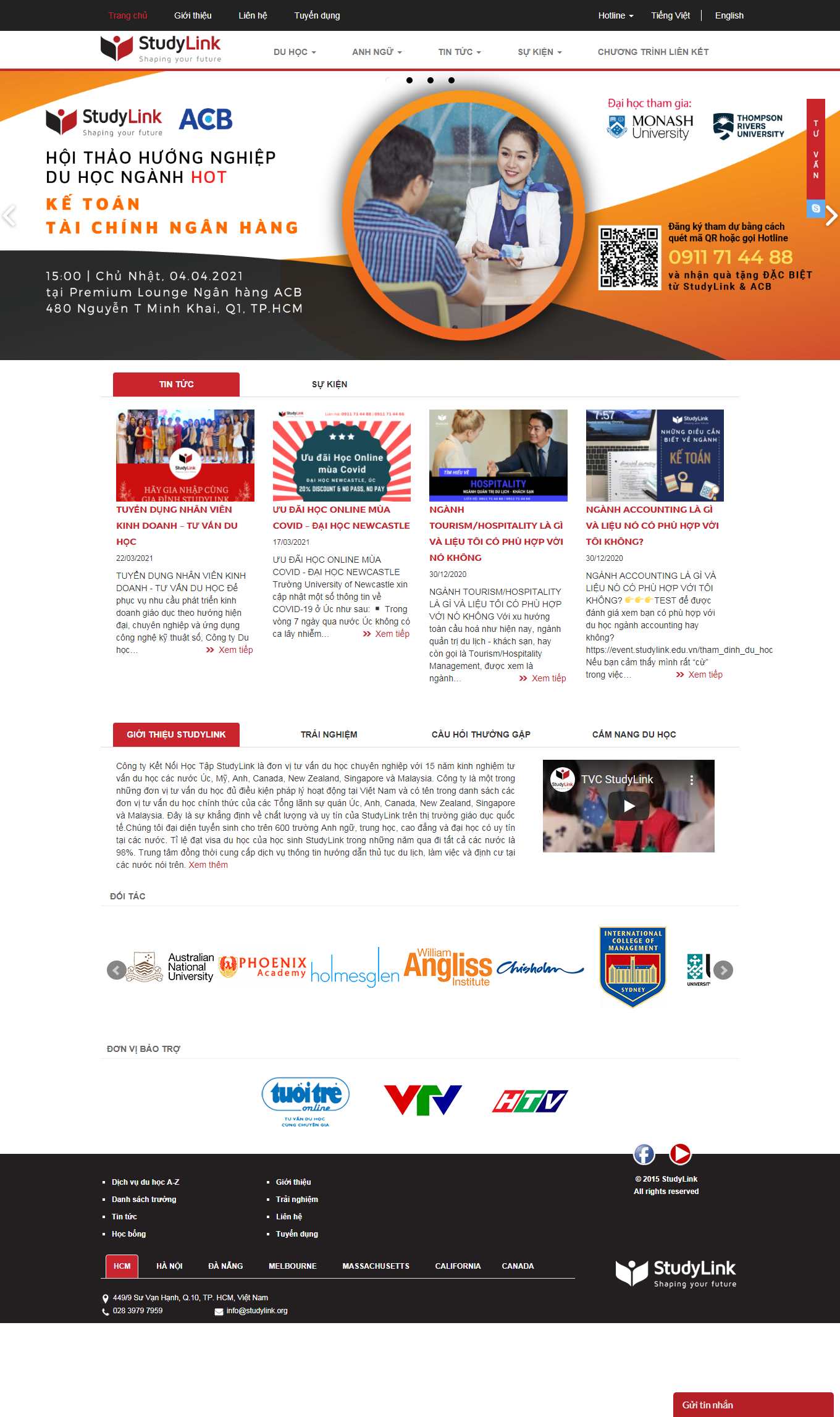 Thiết kế Web tư vấn du học studylink.org