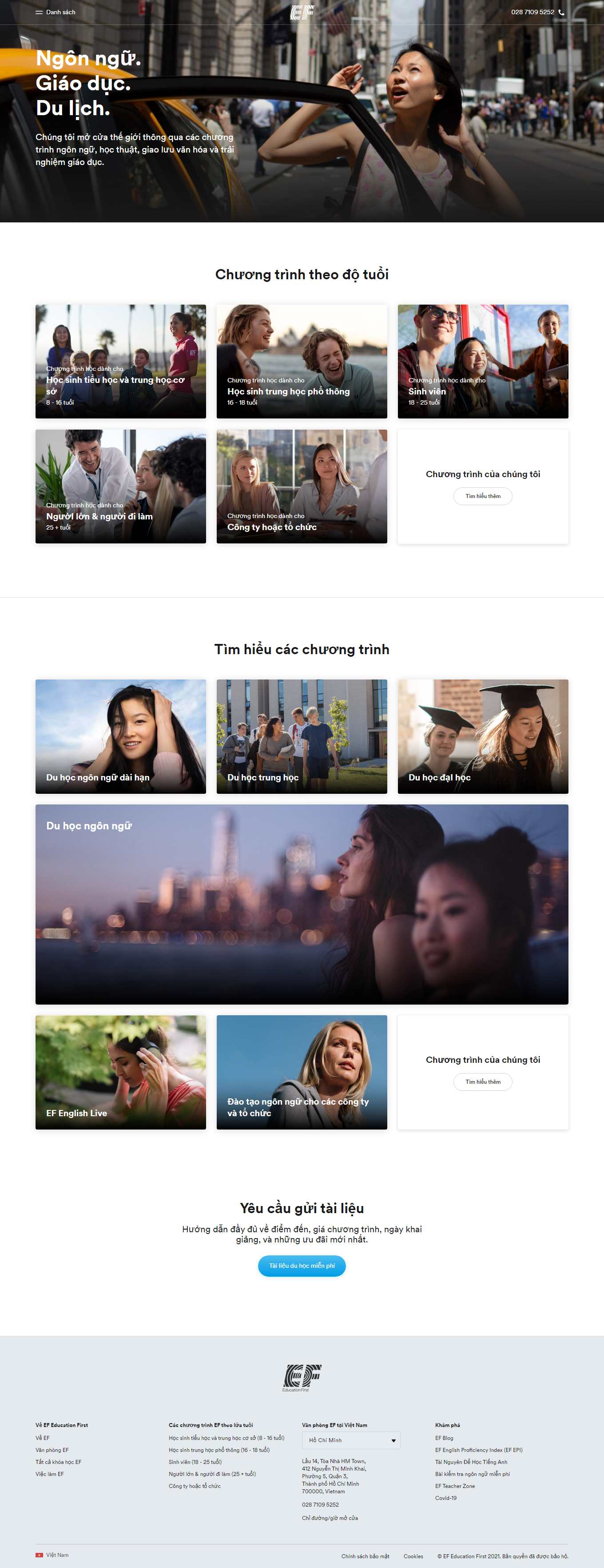Thiết kế Web tư vấn du học ef.com.vn