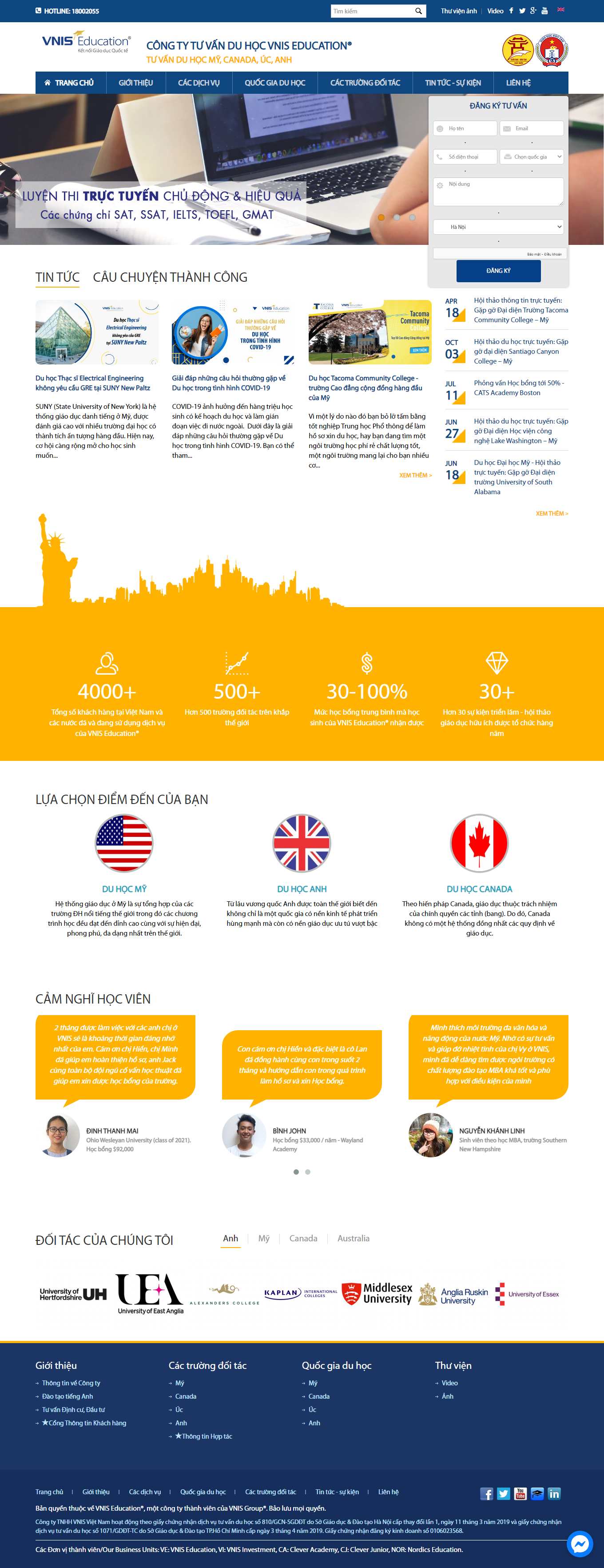 Thiết kế Web chuẩn seo vnis.edu.vn