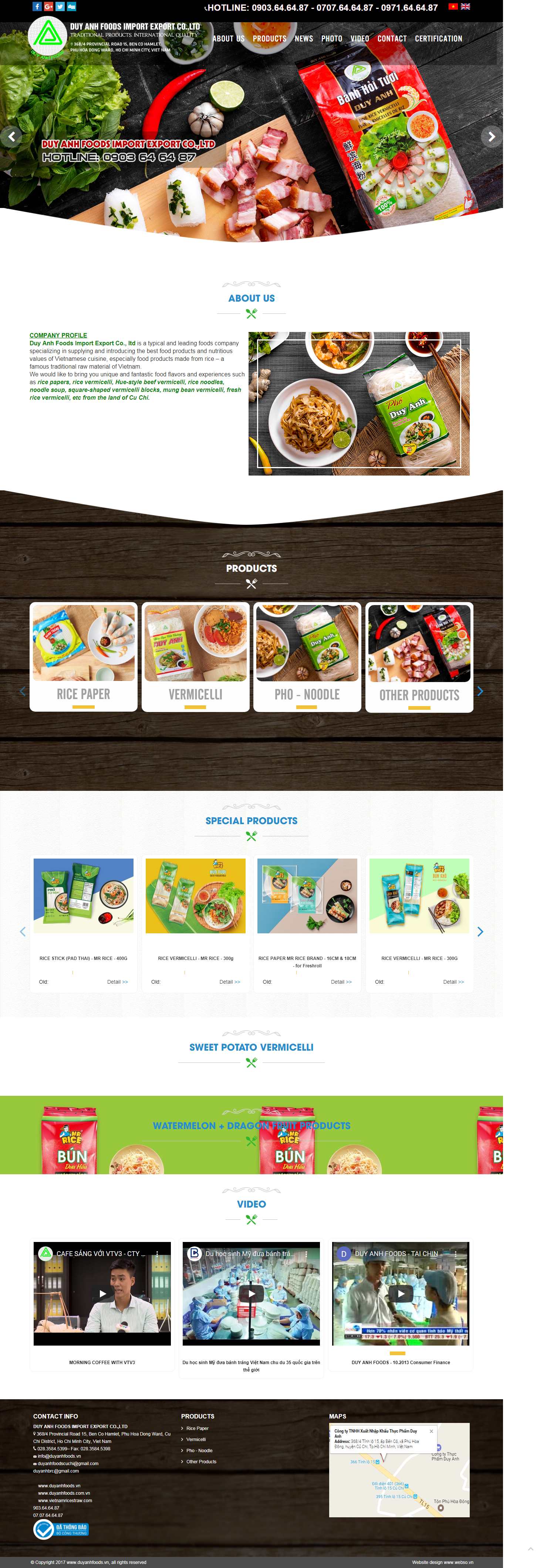 Thiết kế Web chuẩn seo duyanhfoods.vn