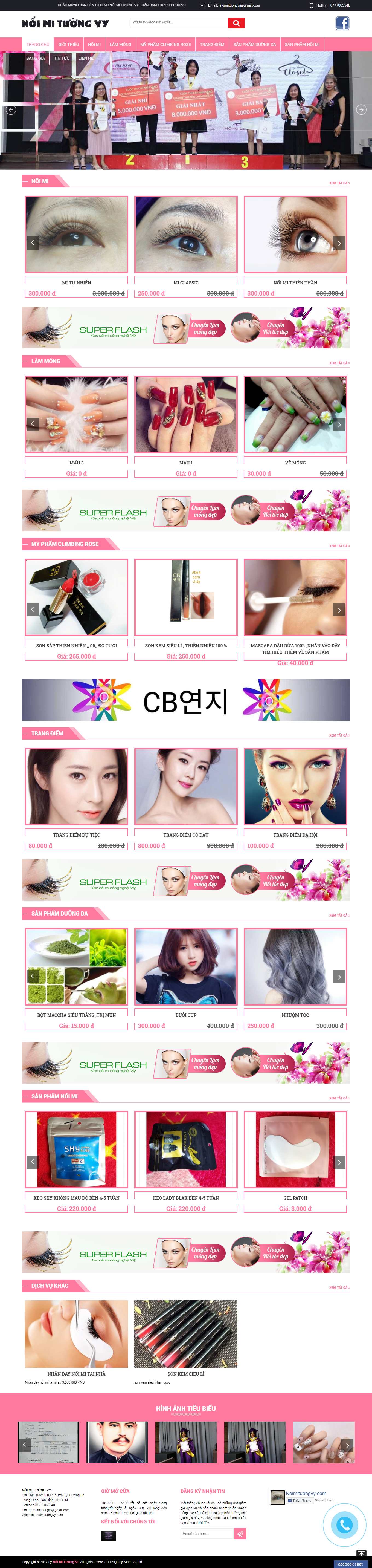 Thiết kế Web spa noimituongvy.com
