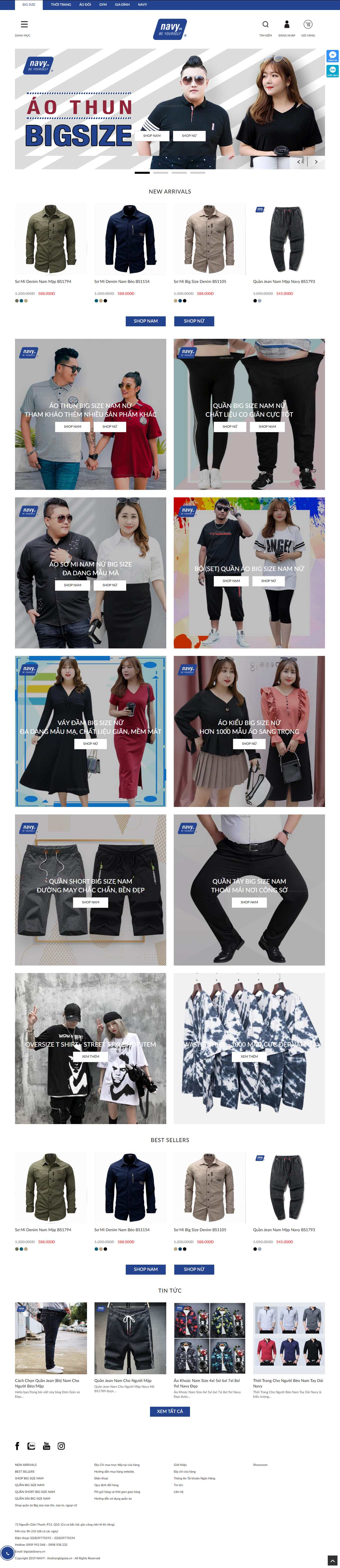 Thiết kế Web bán quần áo thoitrangbigsize.vn