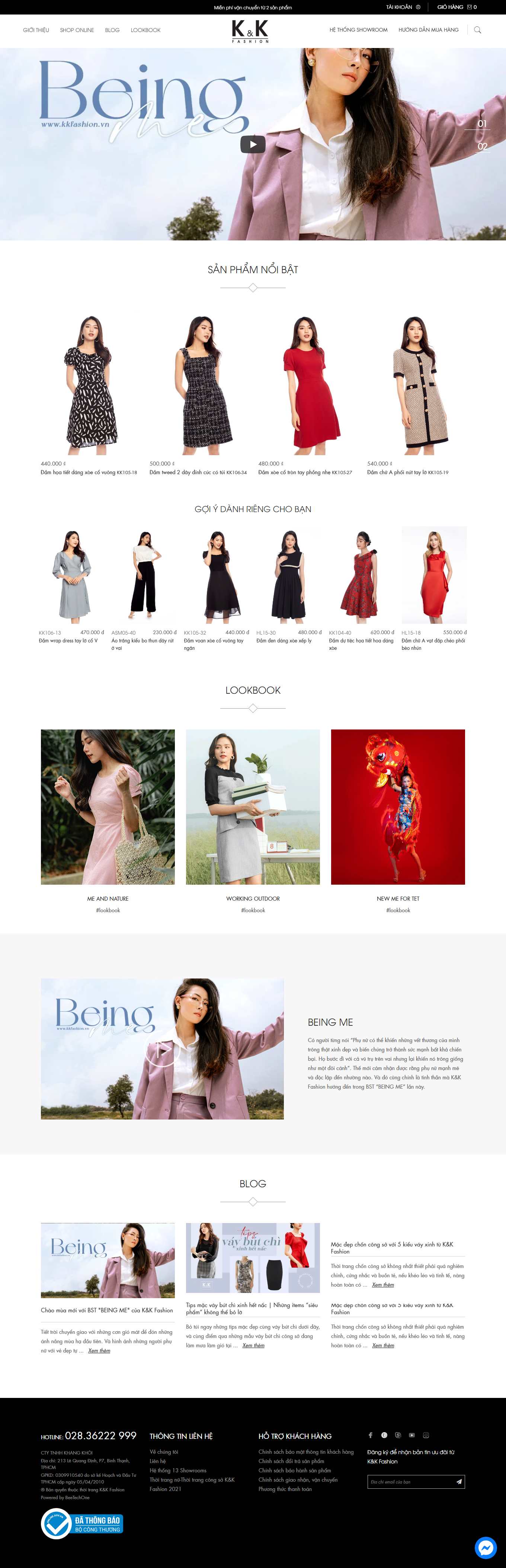 Thiết kế Web bán quần áo kkfashion.vn