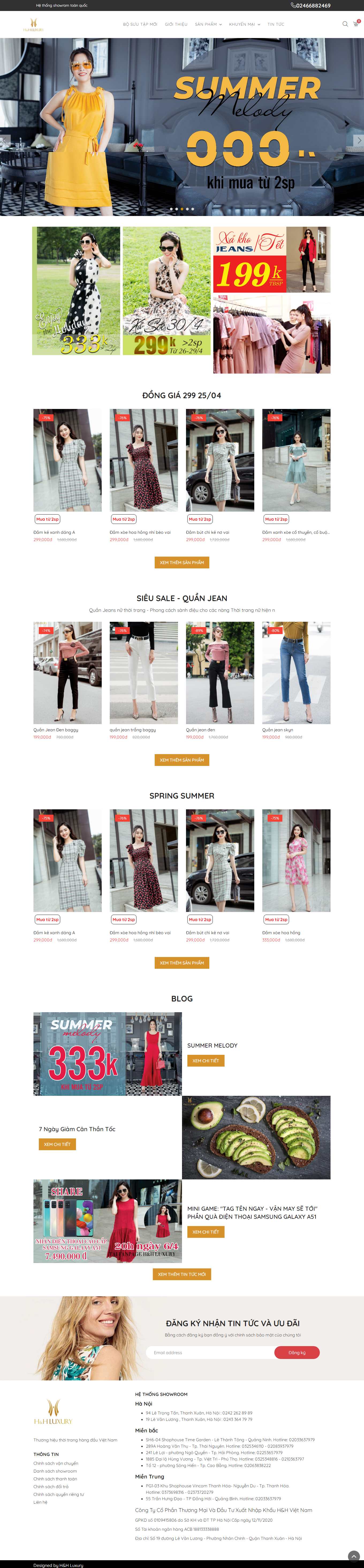 Thiết kế Web bán quần áo hhluxury.vn