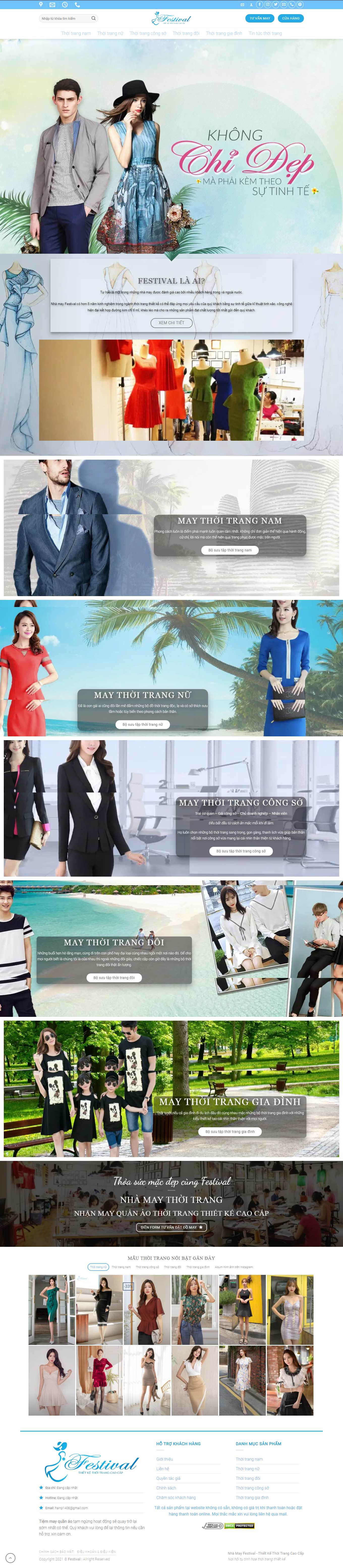 Thiết kế Web bán quần áo vfestival.vn