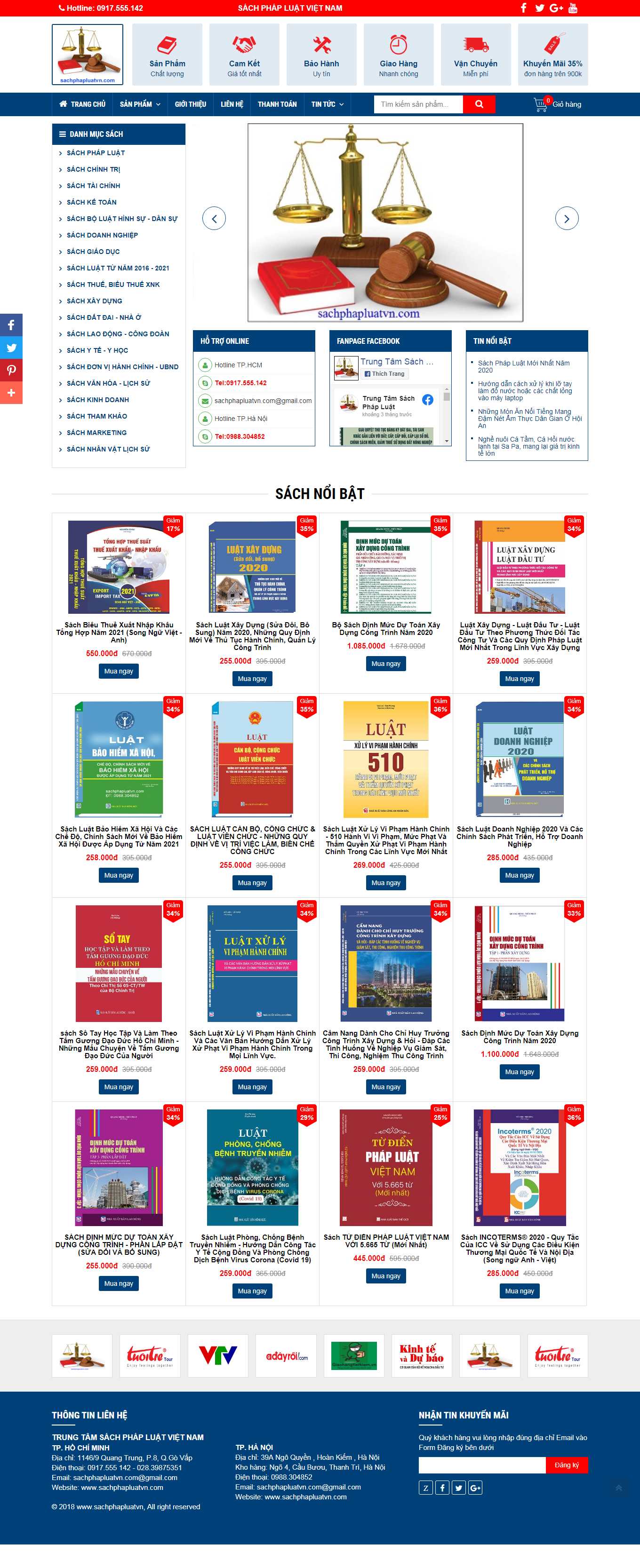 Thiết kế Web bán sách trực tuyến sachphapluatvn.com