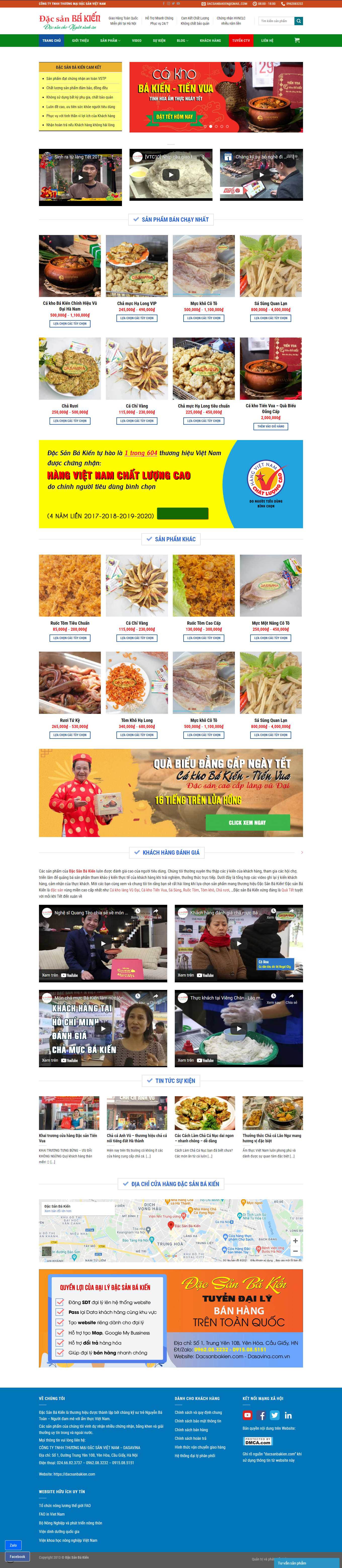 Thiết kế Web bán hàng online hiệu quả dacsanbakien.com