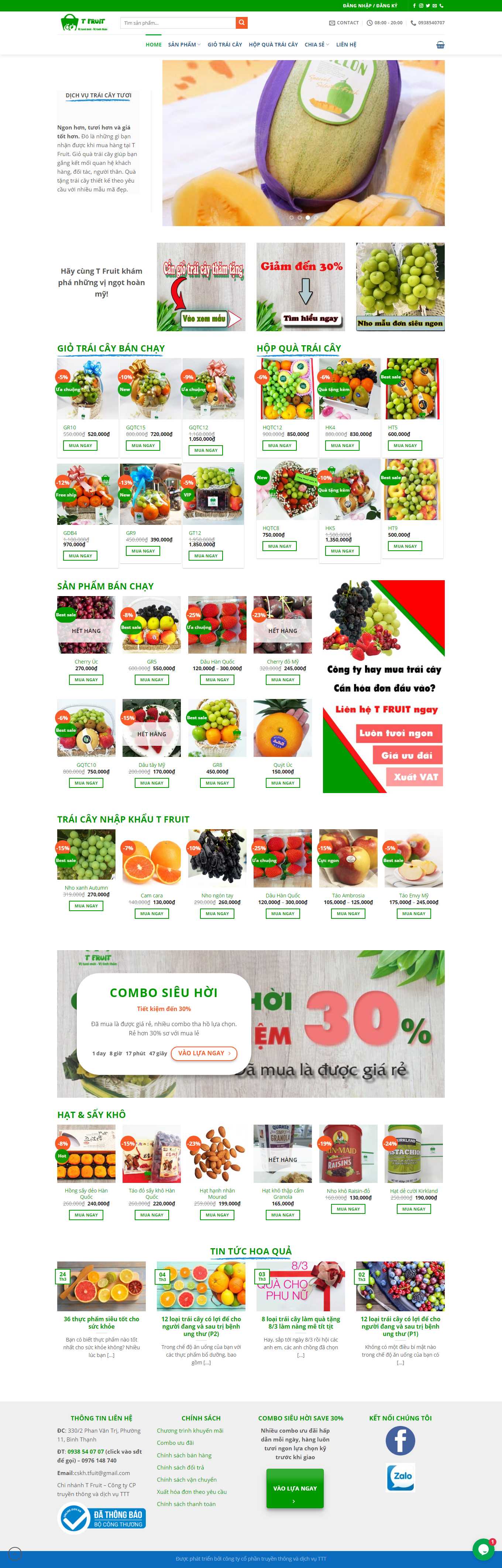 Thiết kế Web bán hàng online hiệu quả tfruit.com.vn