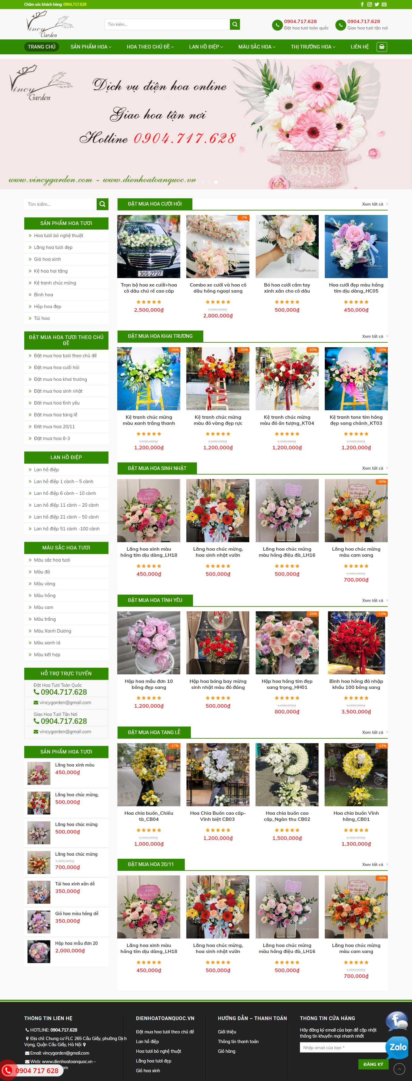 Thiết kế Web bán hàng online hiệu quả vincygarden.com