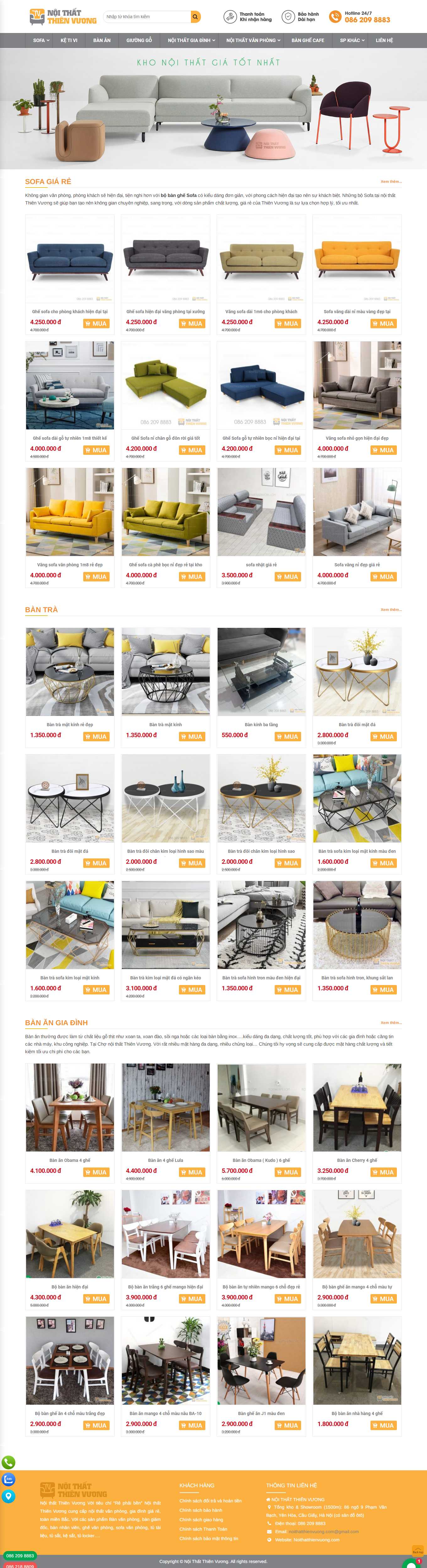 Thiết kế Web bán sofa noithatthienvuong.com