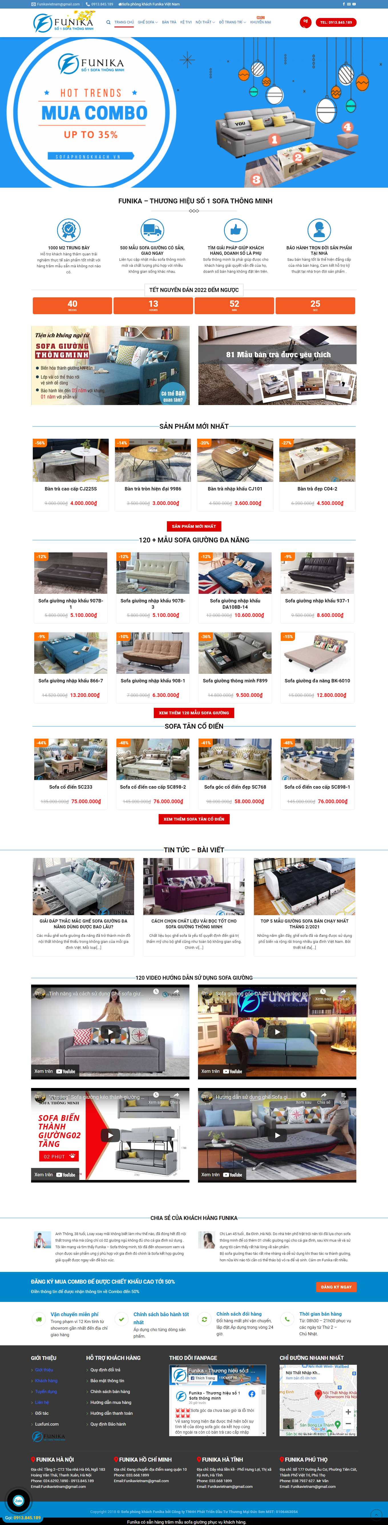 Thiết kế Web bán sofa sofaphongkhach.vn