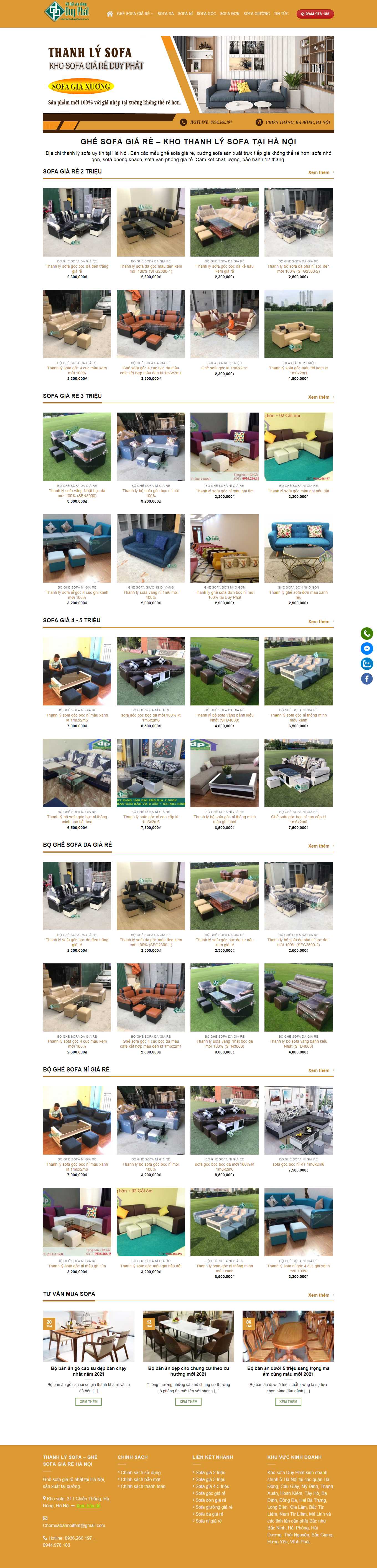Thiết kế Web bán sofa thanhlysofa.com