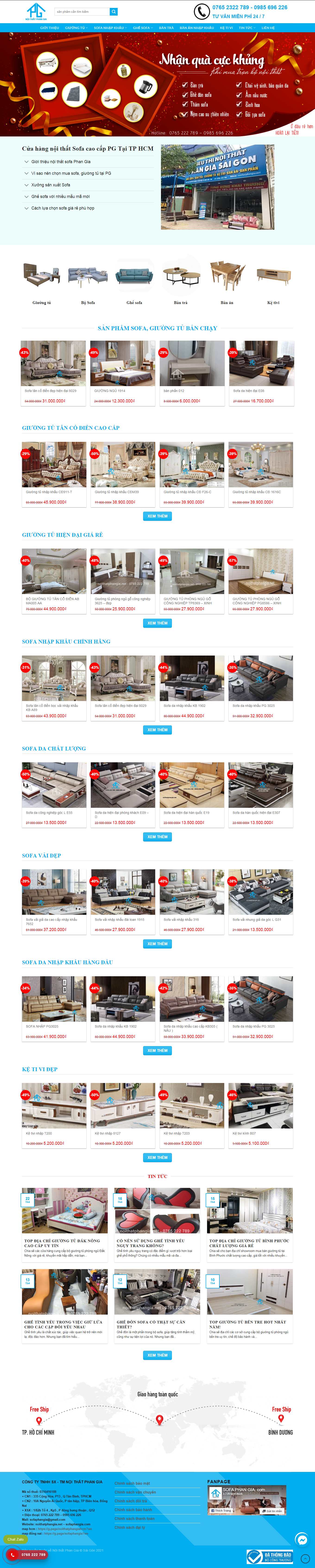 Thiết kế Web bán sofa noithatphangia.net