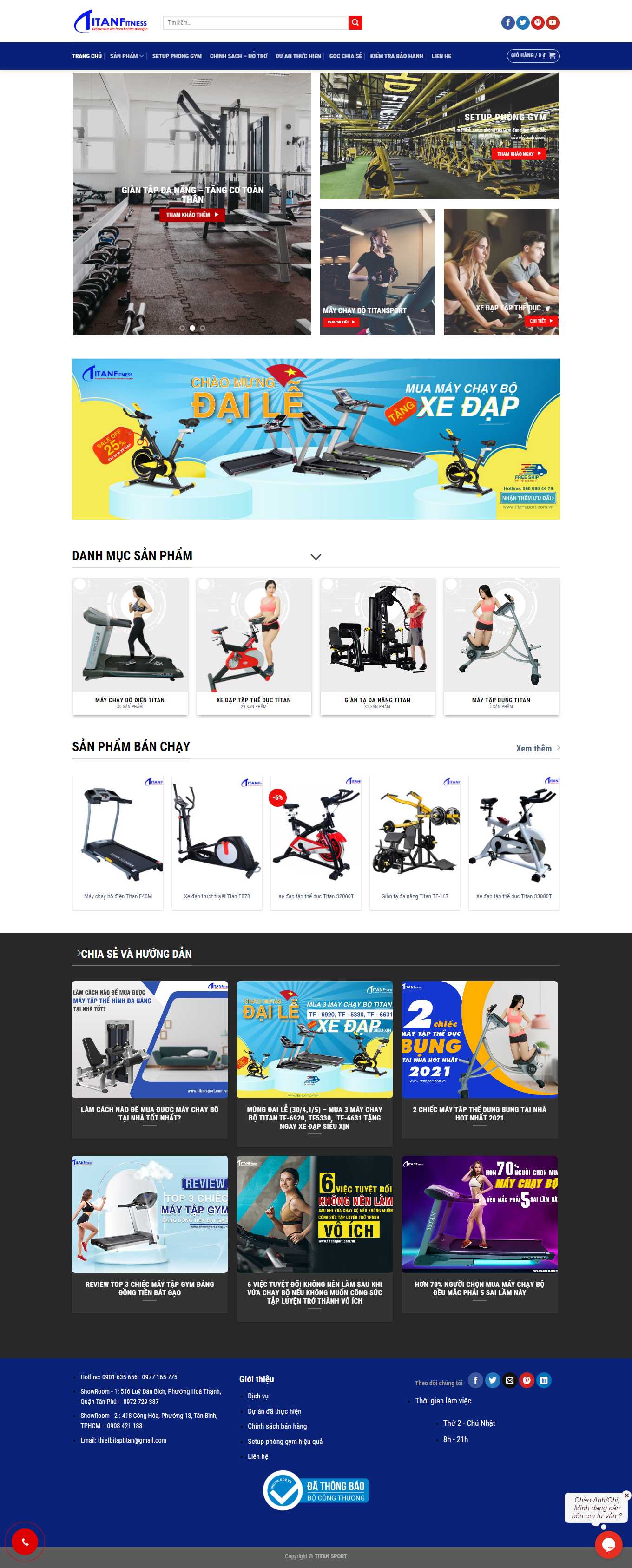 Thiết kế Web máy chạy bộ titansport.com.vn