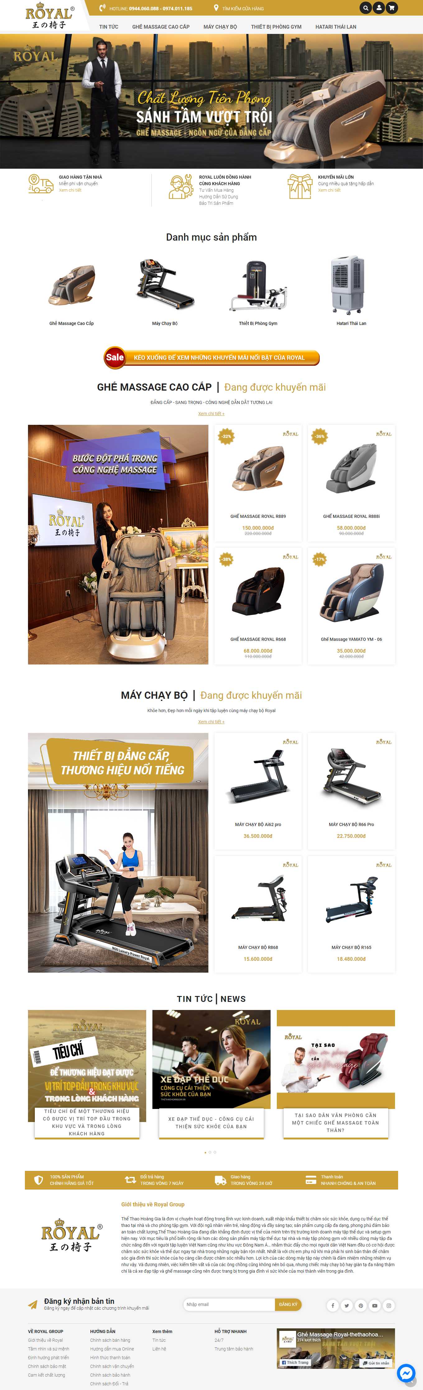 Thiết kế Web máy chạy bộ thethaohoanggia.vn