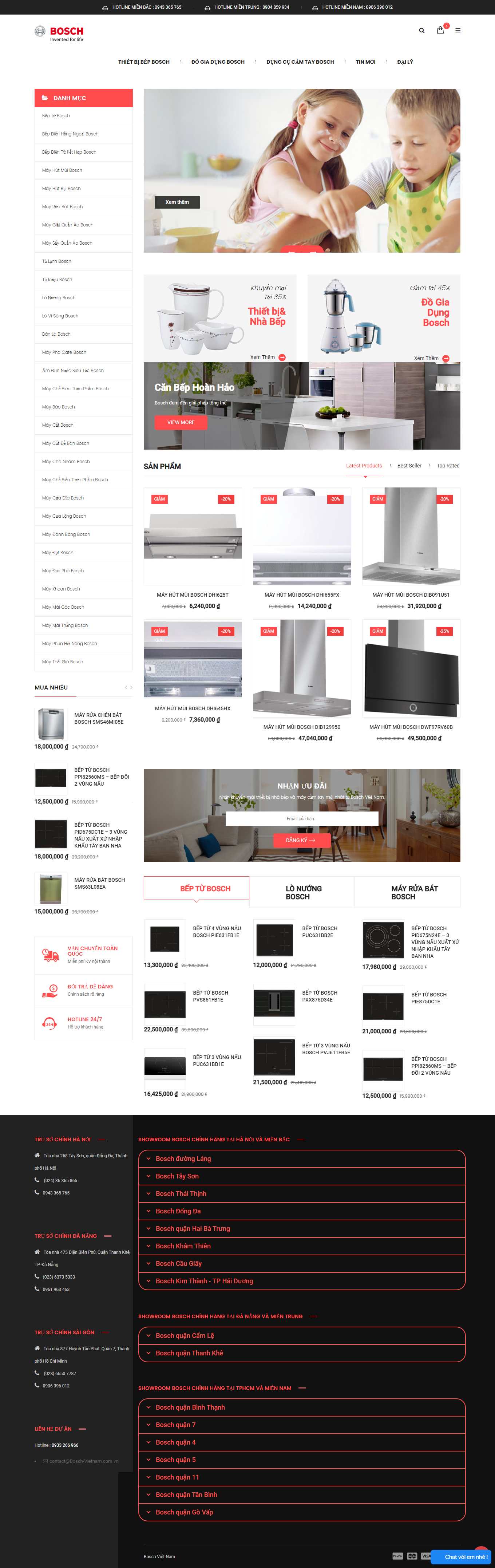 Thiết kế Web bán bếp từ đẹp bosch-vietnam.com.vn