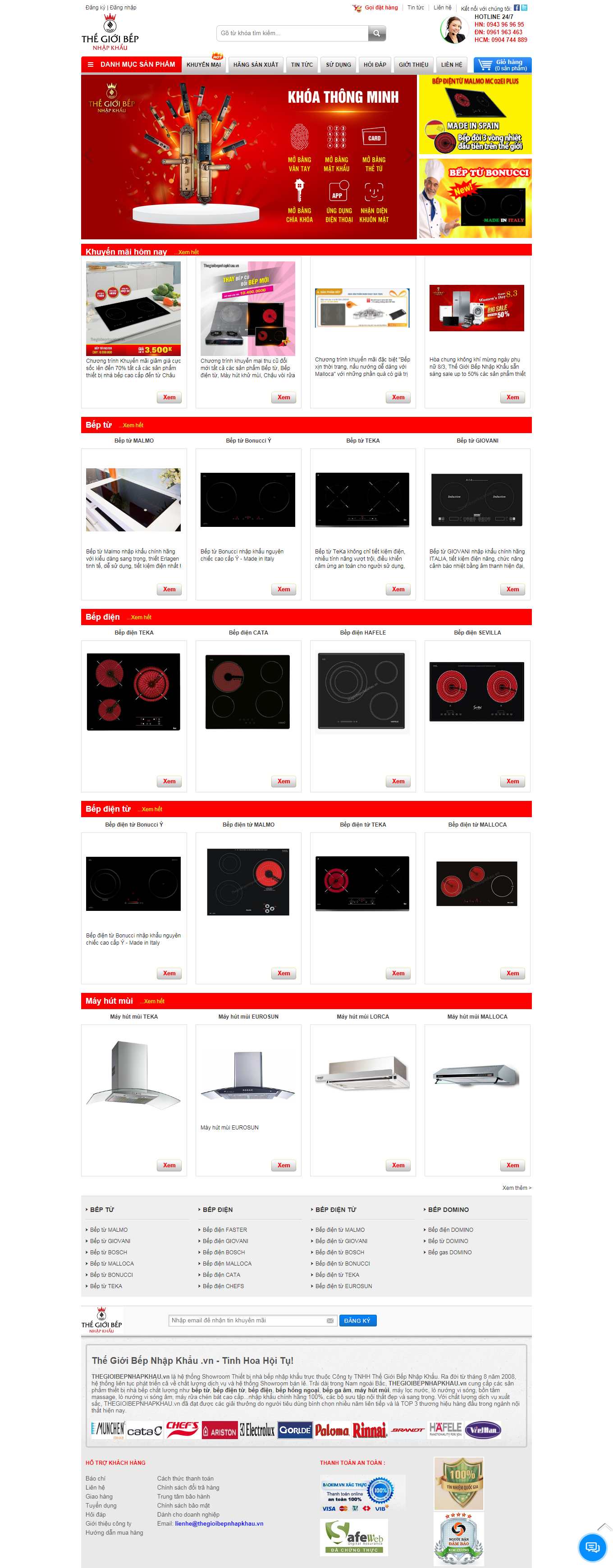 Thiết kế Web bán bếp từ đẹp thegioibepnhapkhau.vn