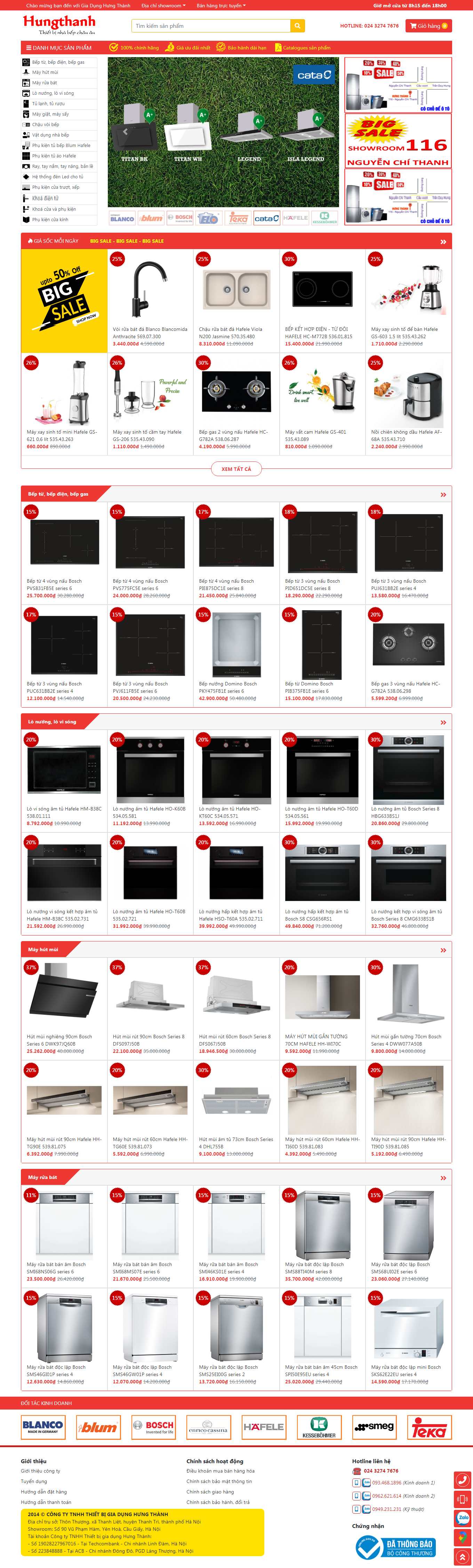 Thiết kế Web bán bếp từ đẹp giadunghungthanh.com