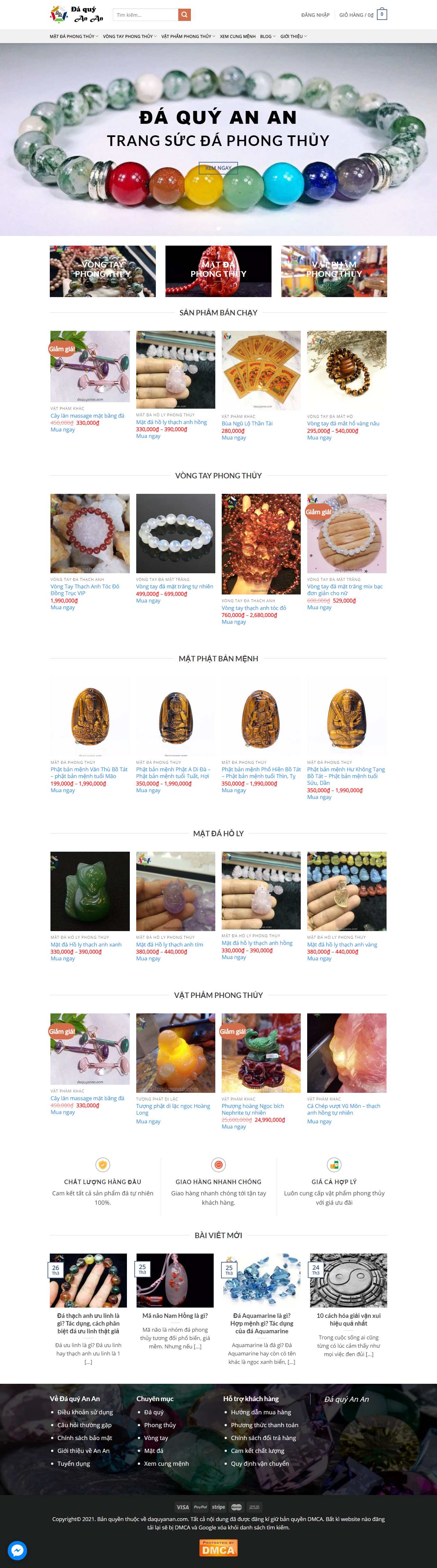 Thiết kế Web vật phẩm phong thủy đẹp daquyanan.com