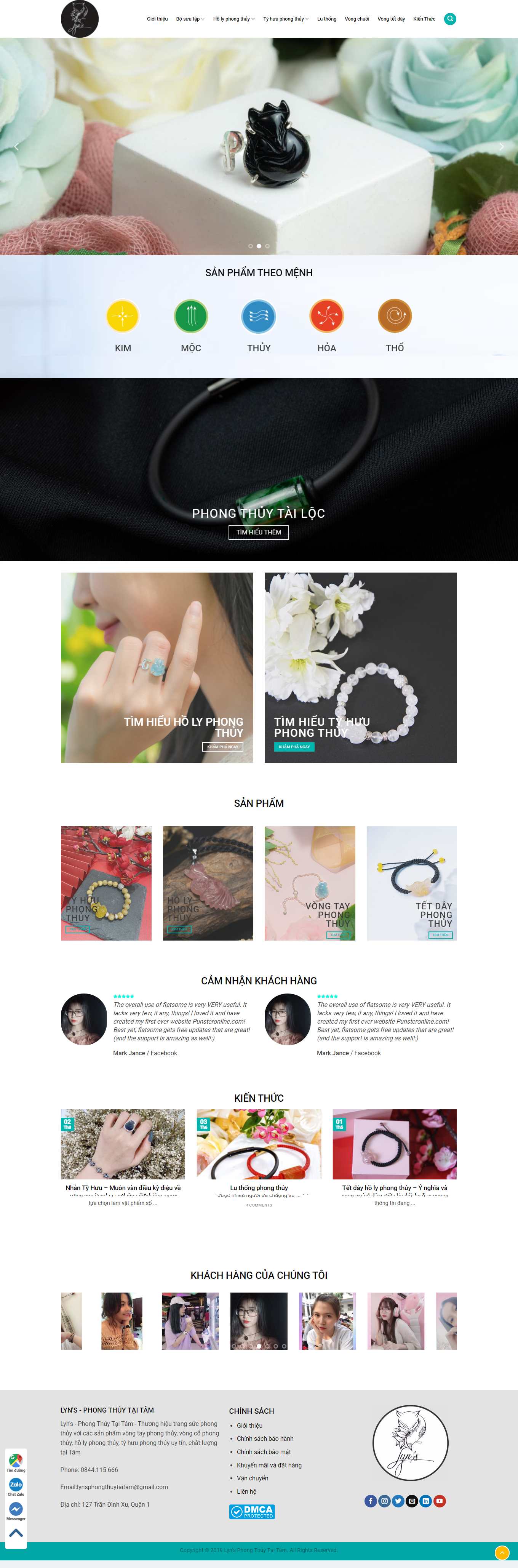 Thiết kế Web vật phẩm phong thủy đẹp phongthuytaitam.vn