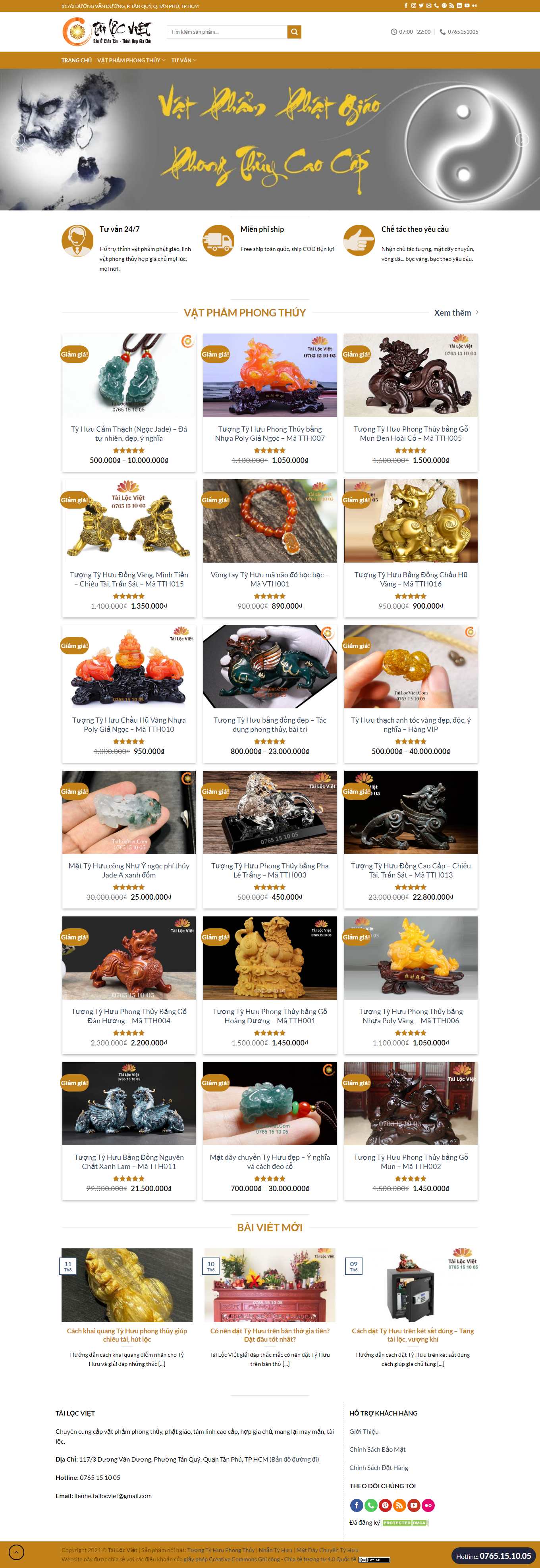 Thiết kế Web vật phẩm phong thủy đẹp tailocviet.com