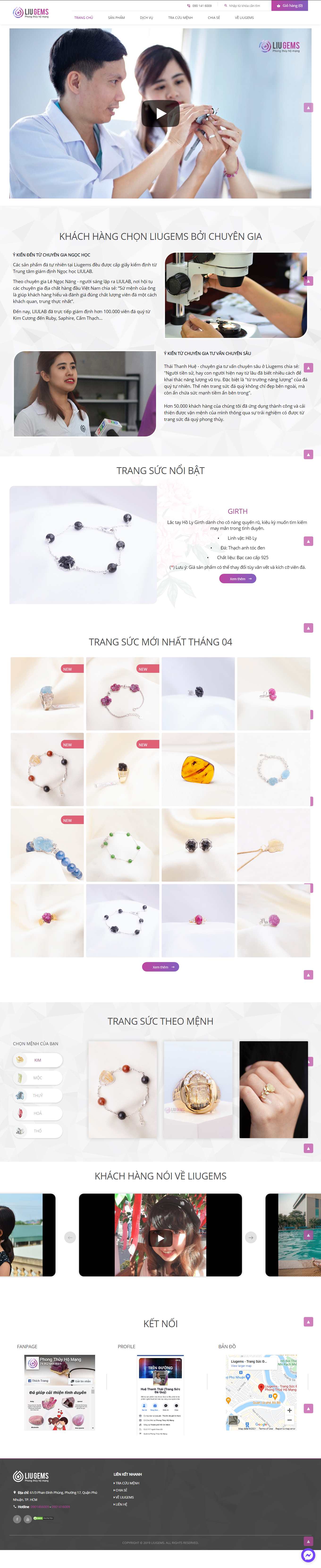 Thiết kế Web vật phẩm phong thủy đẹp liu.com.vn