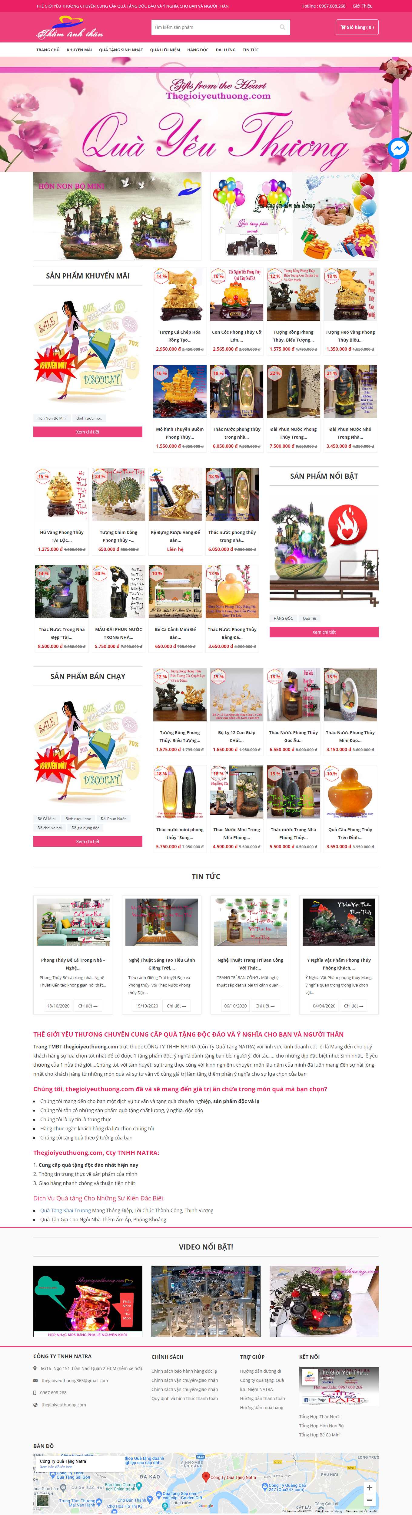 Thiết kế Web vật phẩm phong thủy đẹp thegioiyeuthuong.com