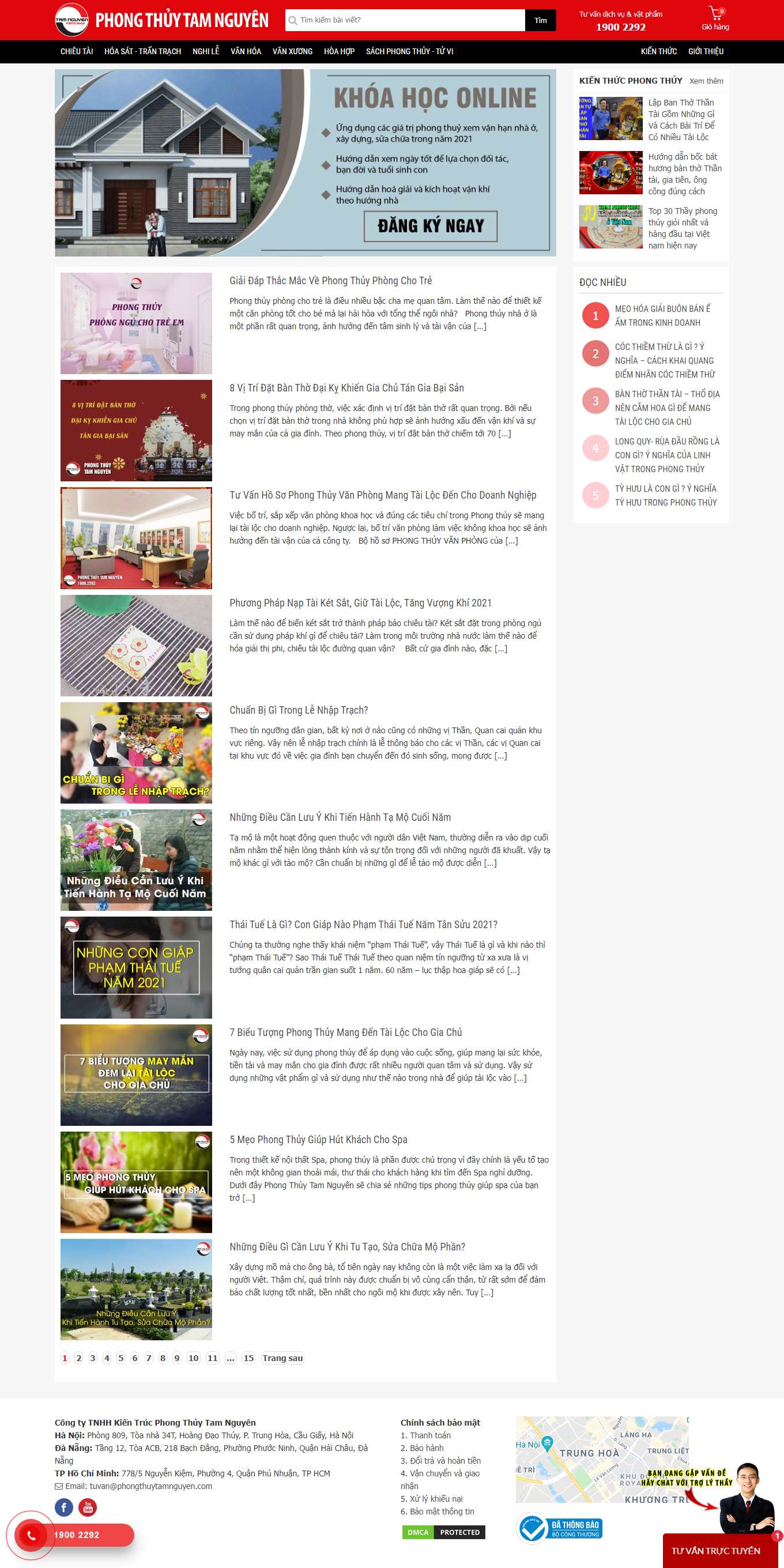 Thiết kế Web vật phẩm phong thủy đẹp phongthuytamnguyen.com.vn