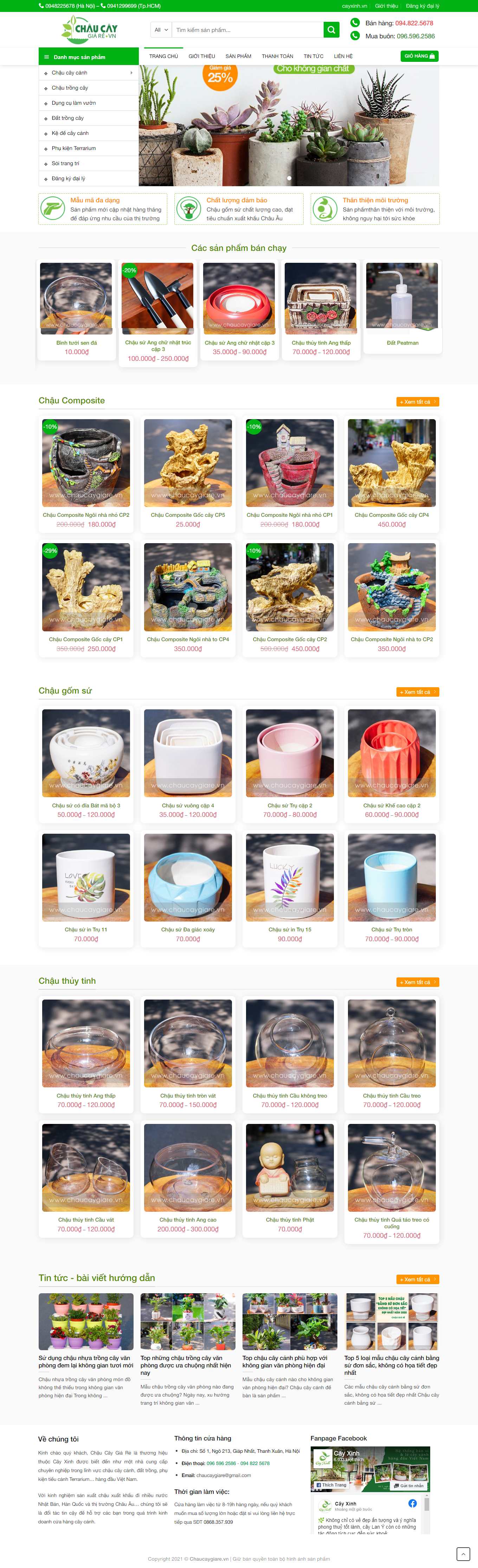 Thiết kế Web bán đồ gốm sứ chaucaygiare.vn