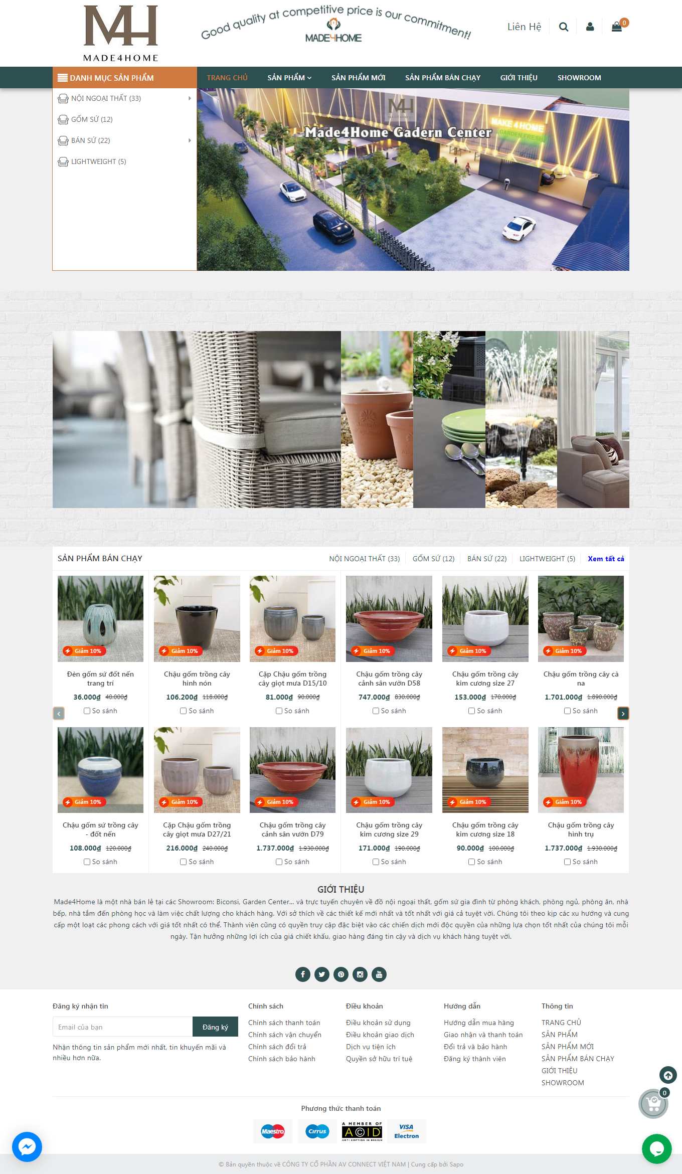 Thiết kế Web bán đồ gốm sứ made4home.com.vn