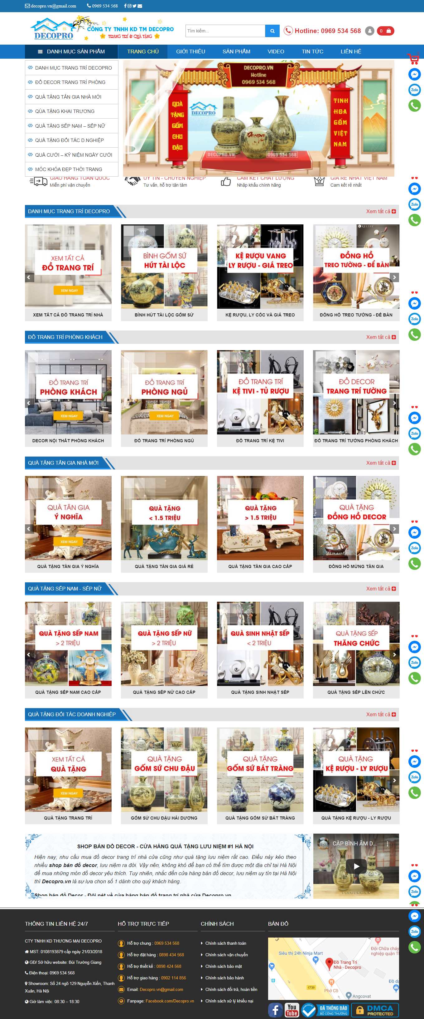 Thiết kế Web bán đồ gốm sứ decopro.vn