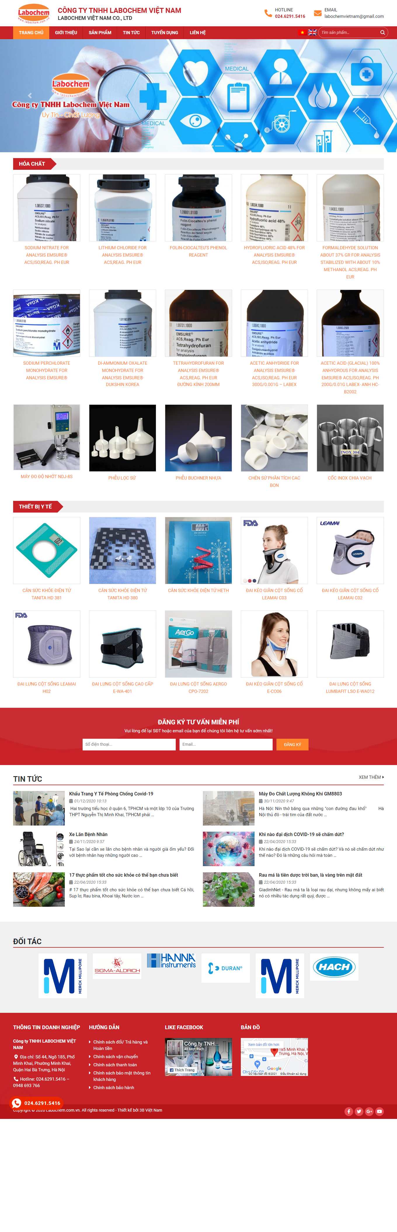 Thiết kế Web thiết bị y tế labochem.com.vn