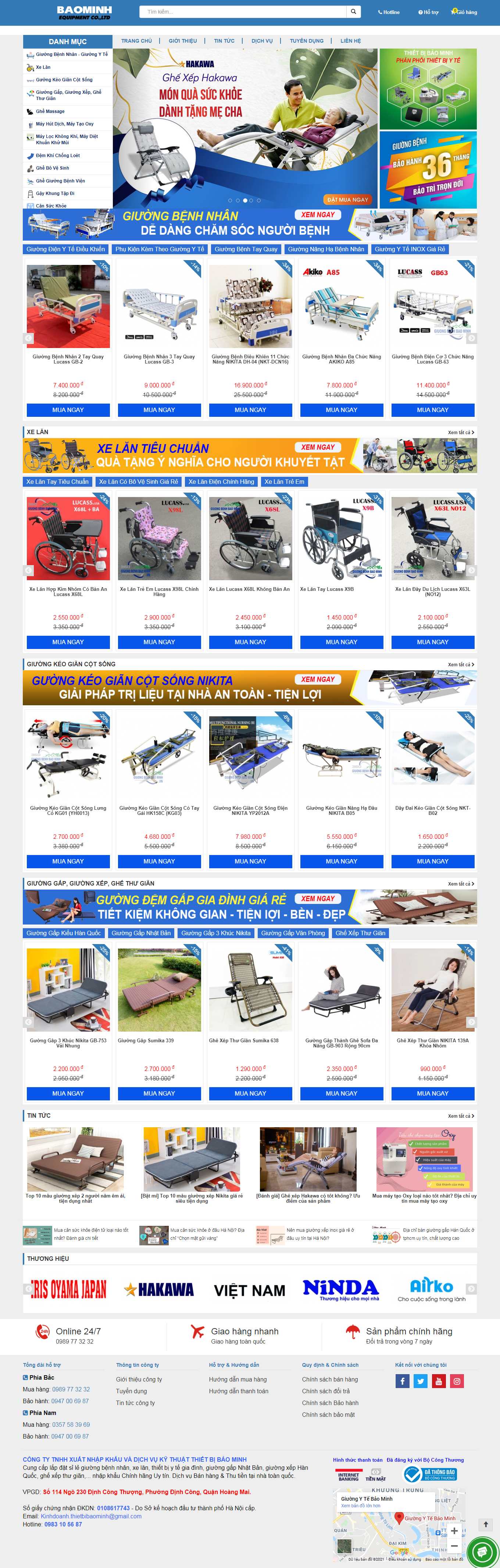 Thiết kế Web thiết bị y tế giuongbenhbaominh.vn