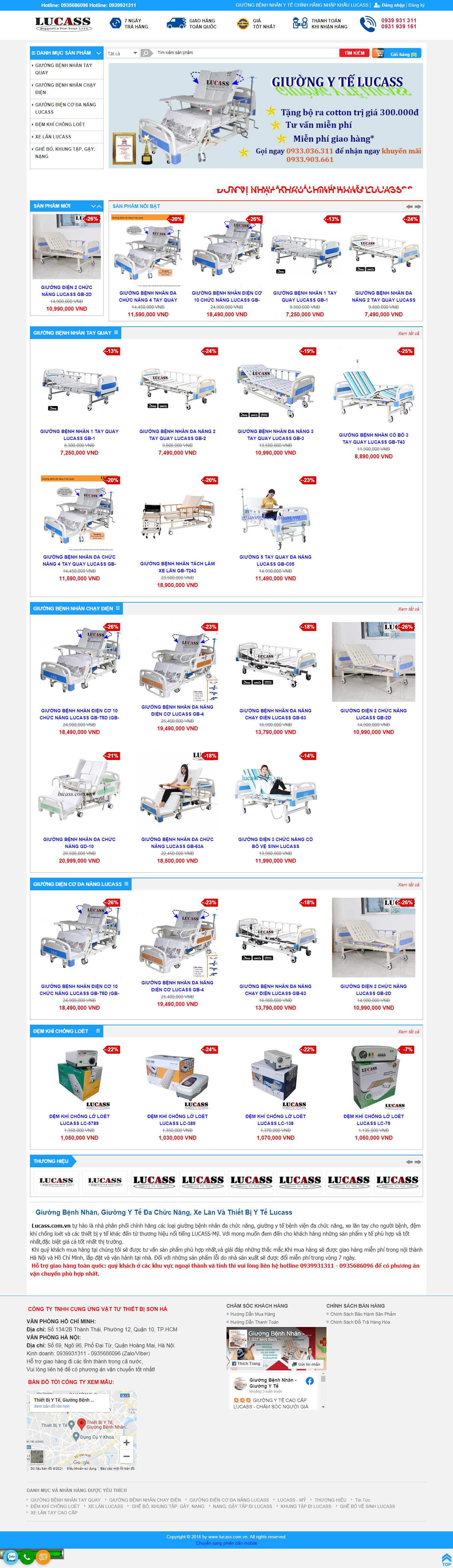 Thiết kế Web thiết bị y tế lucass.com.vn