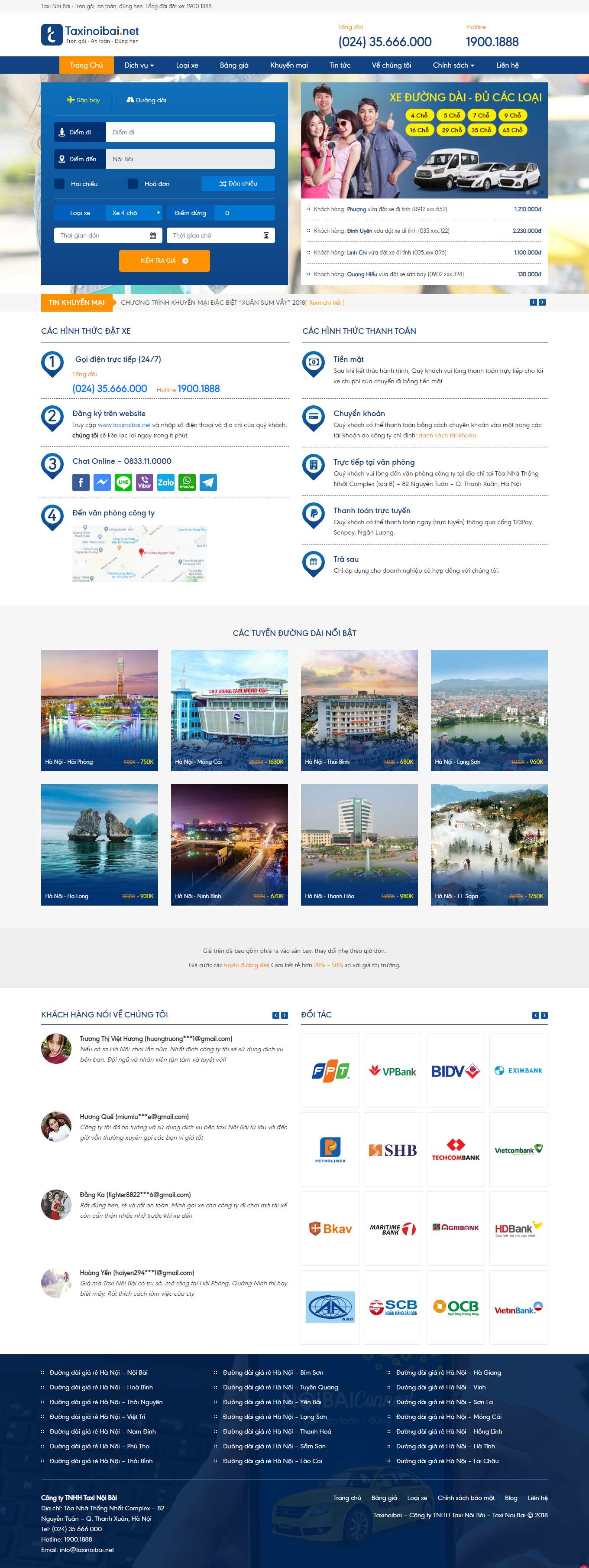 Thiết kế Web hãng taxi taxinoibai.net