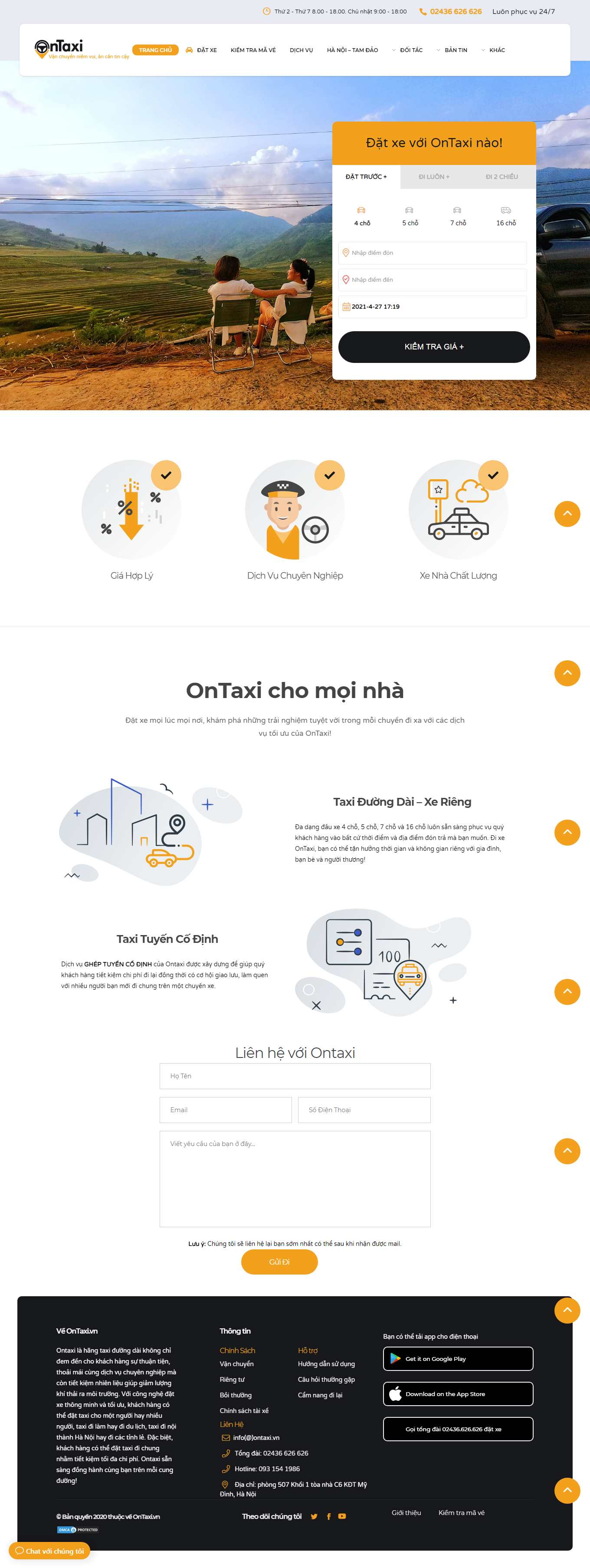 Thiết kế Web hãng taxi ontaxi.vn
