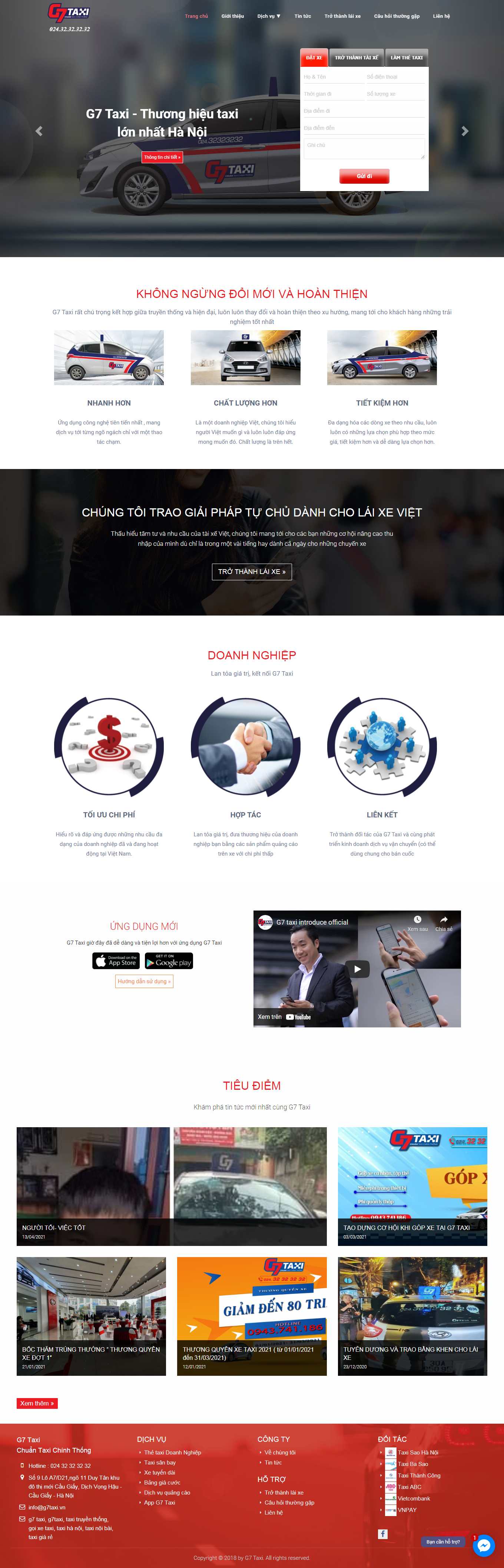 Thiết kế Web hãng taxi g7taxi.vn