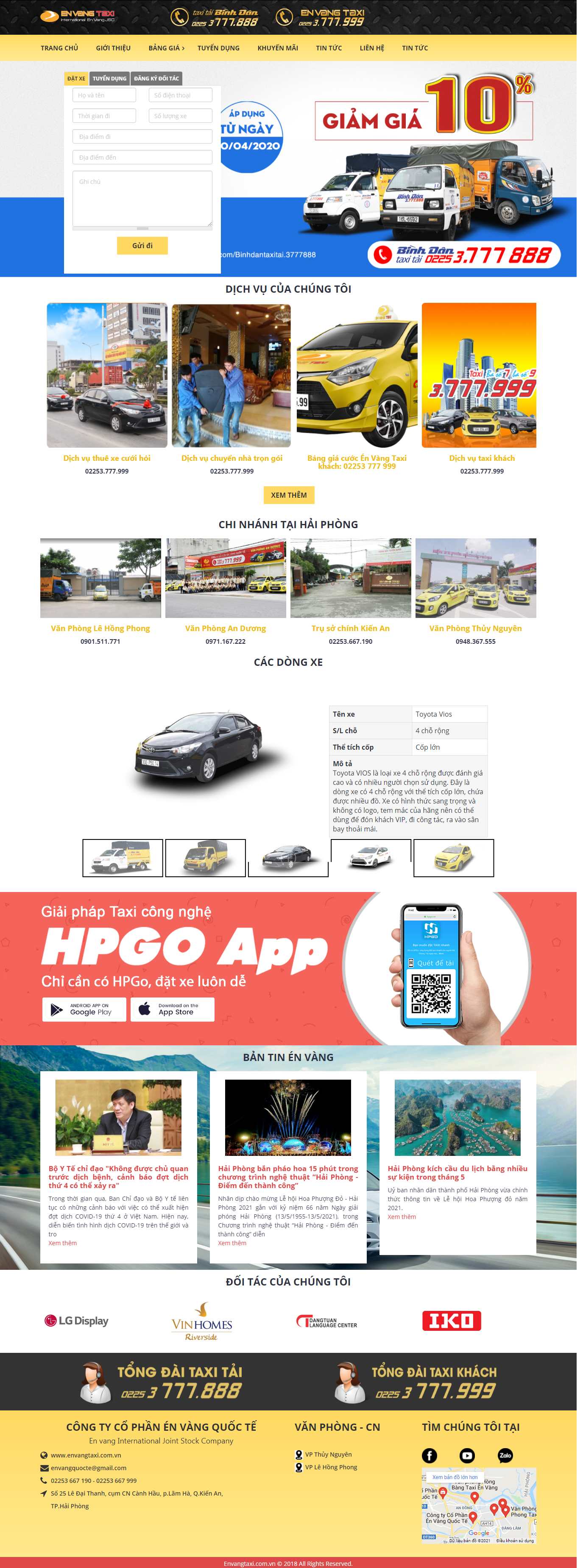 Thiết kế Web hãng taxi envangtaxi.com.vn