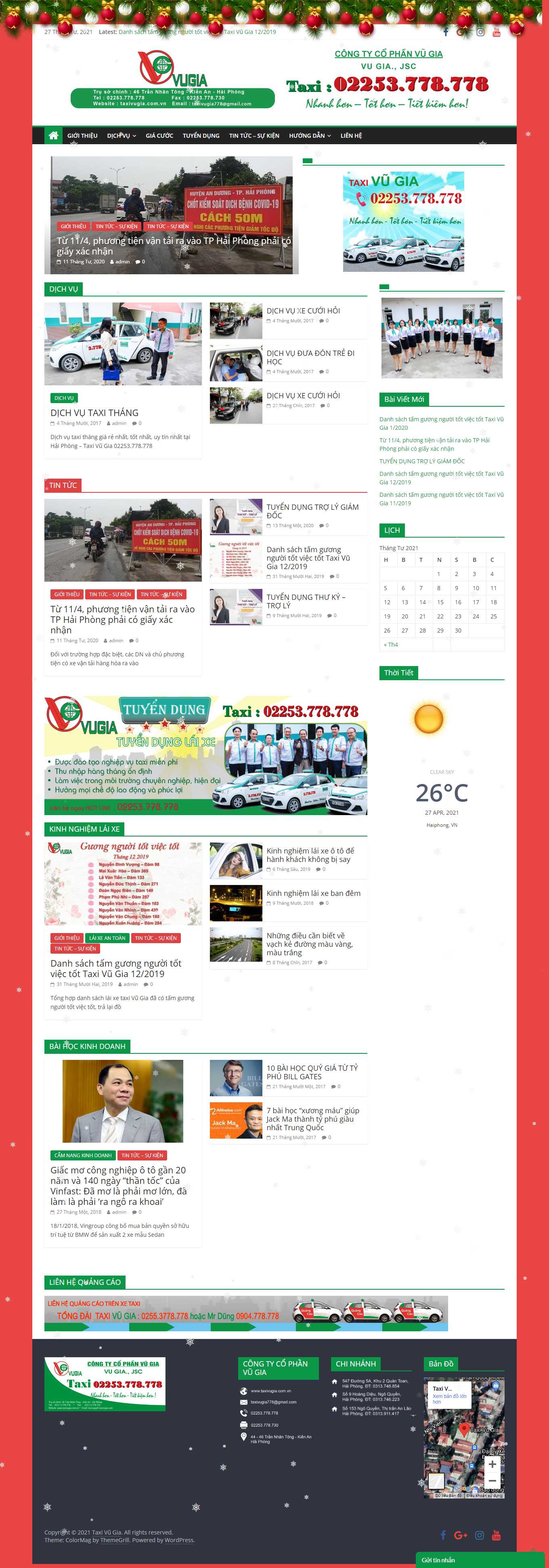 Thiết kế Web hãng taxi taxivugia.com.vn